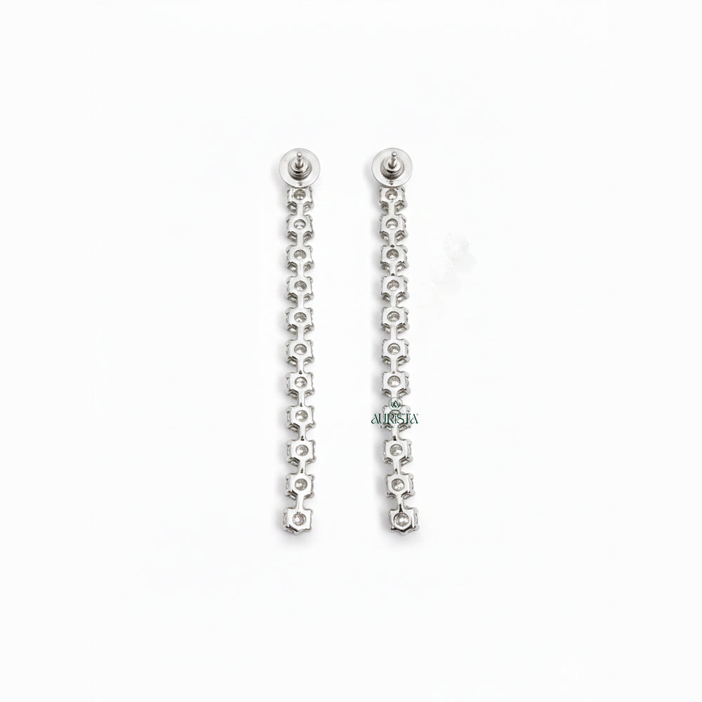 Radiant Charm – White Gold Earrings
