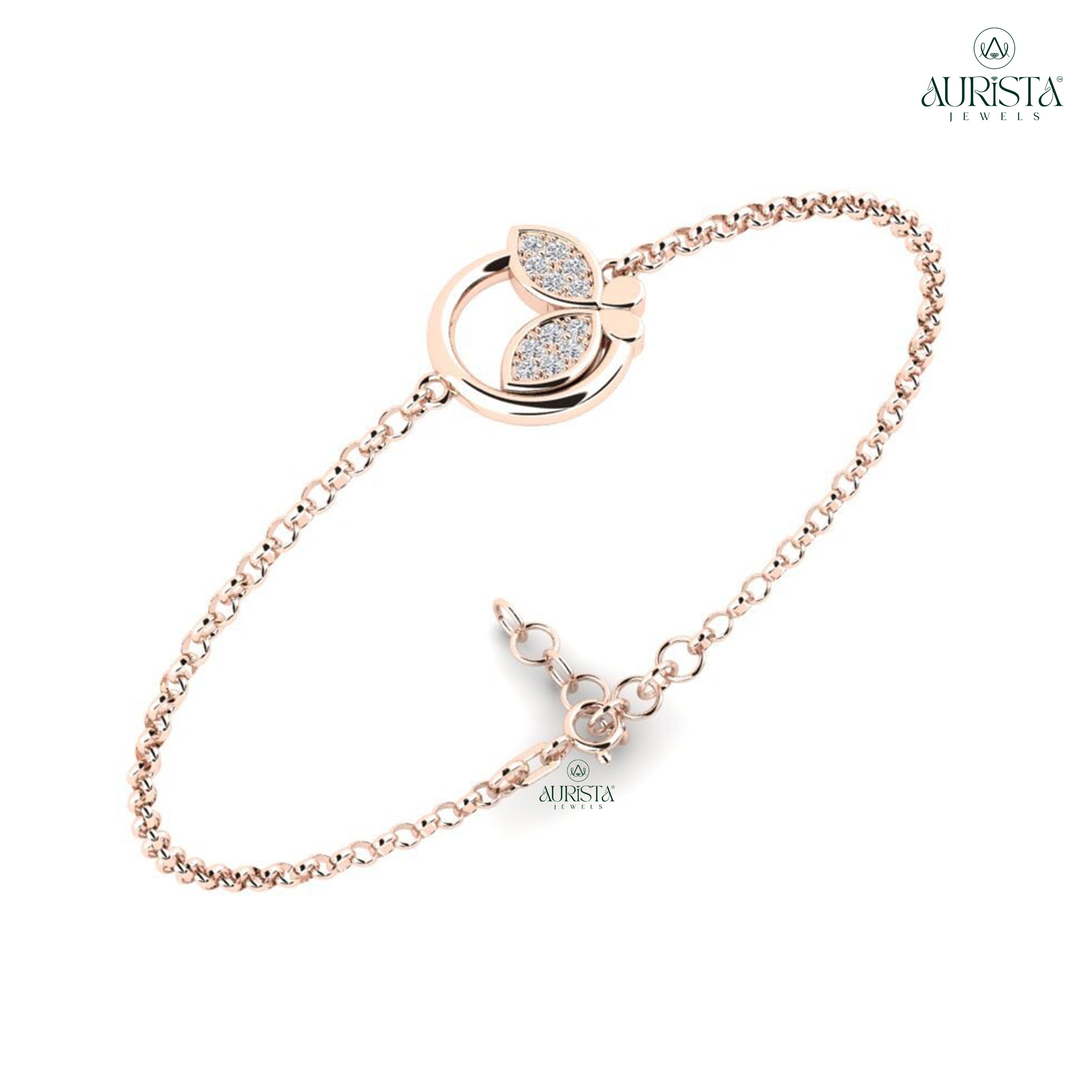 Circular Moissanite Diamond Bracelet with Butterfly Accent for Elegant Daily Wrist Wear