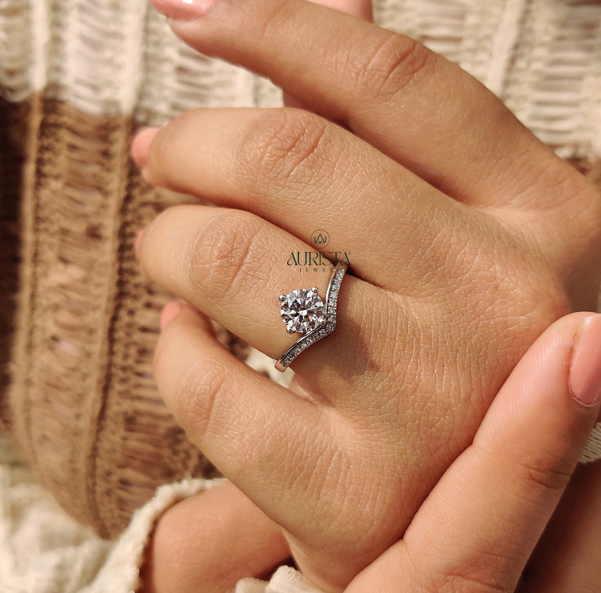 Golden Pave Aura – Elegant Ring with Dazzling Sparkle