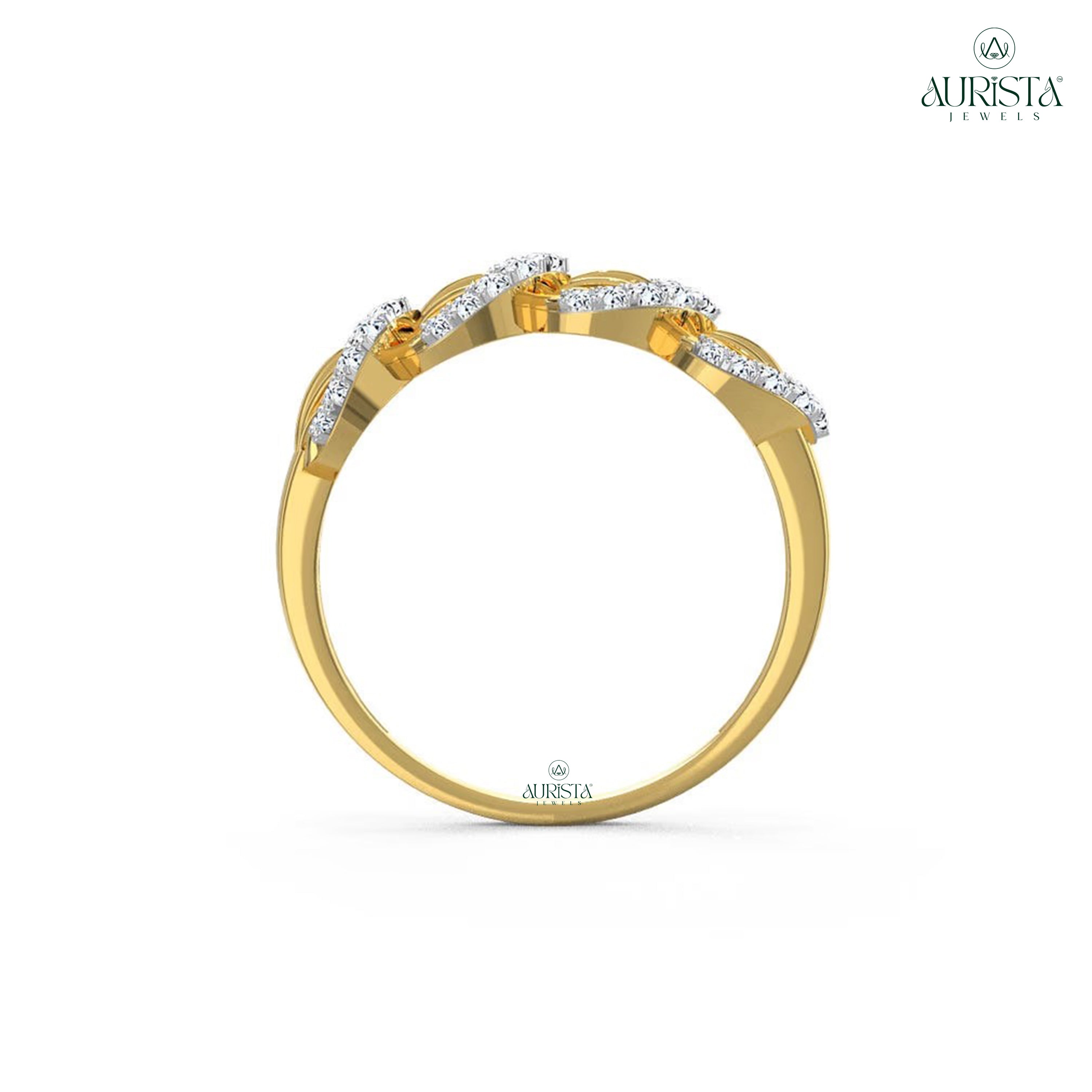 Endless Vows  – Yellow Gold Band with Round Diamond