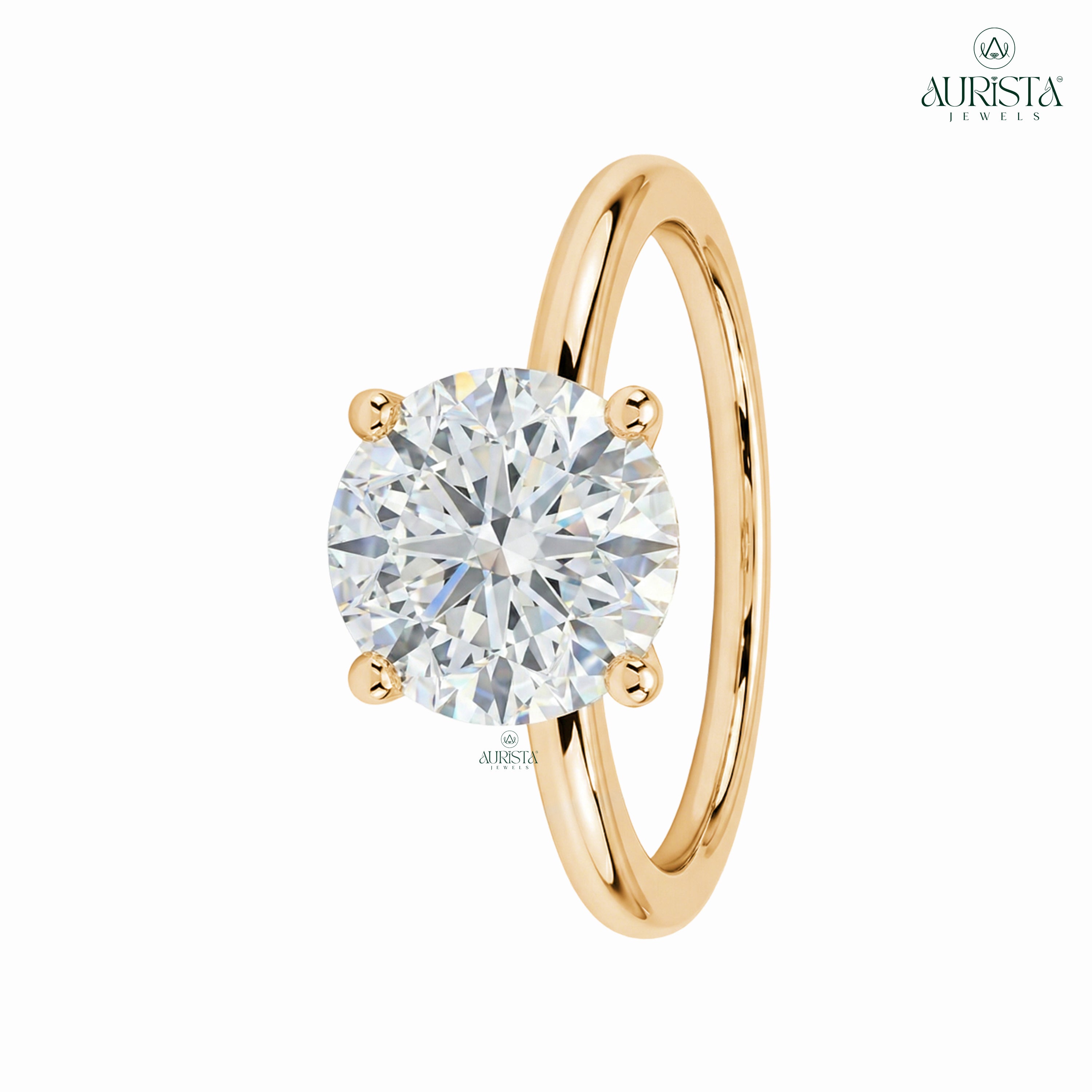Eternal Touch – Gold Ring with Round Diamond