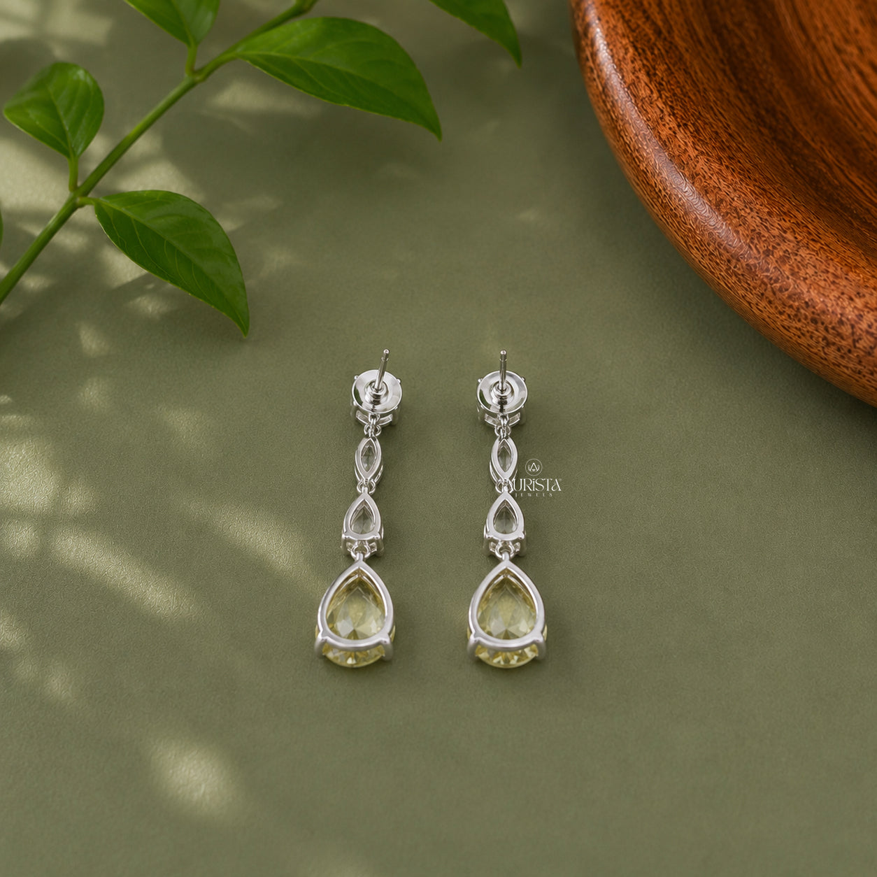 Pear Cut Moissanite Drop Earrings Tiered Dangle Earrings Minimalist Fine Jewelry