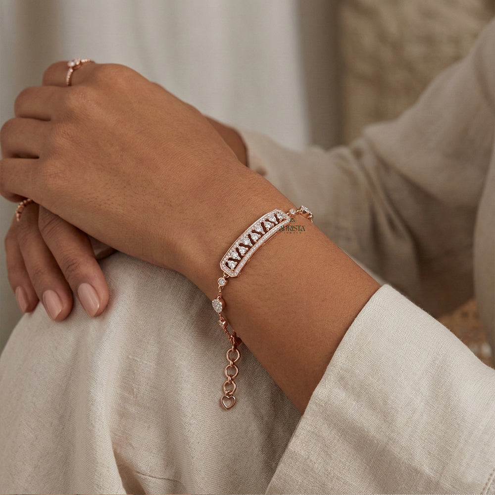 Sacred Circle – White Rose Gold Bracelet
