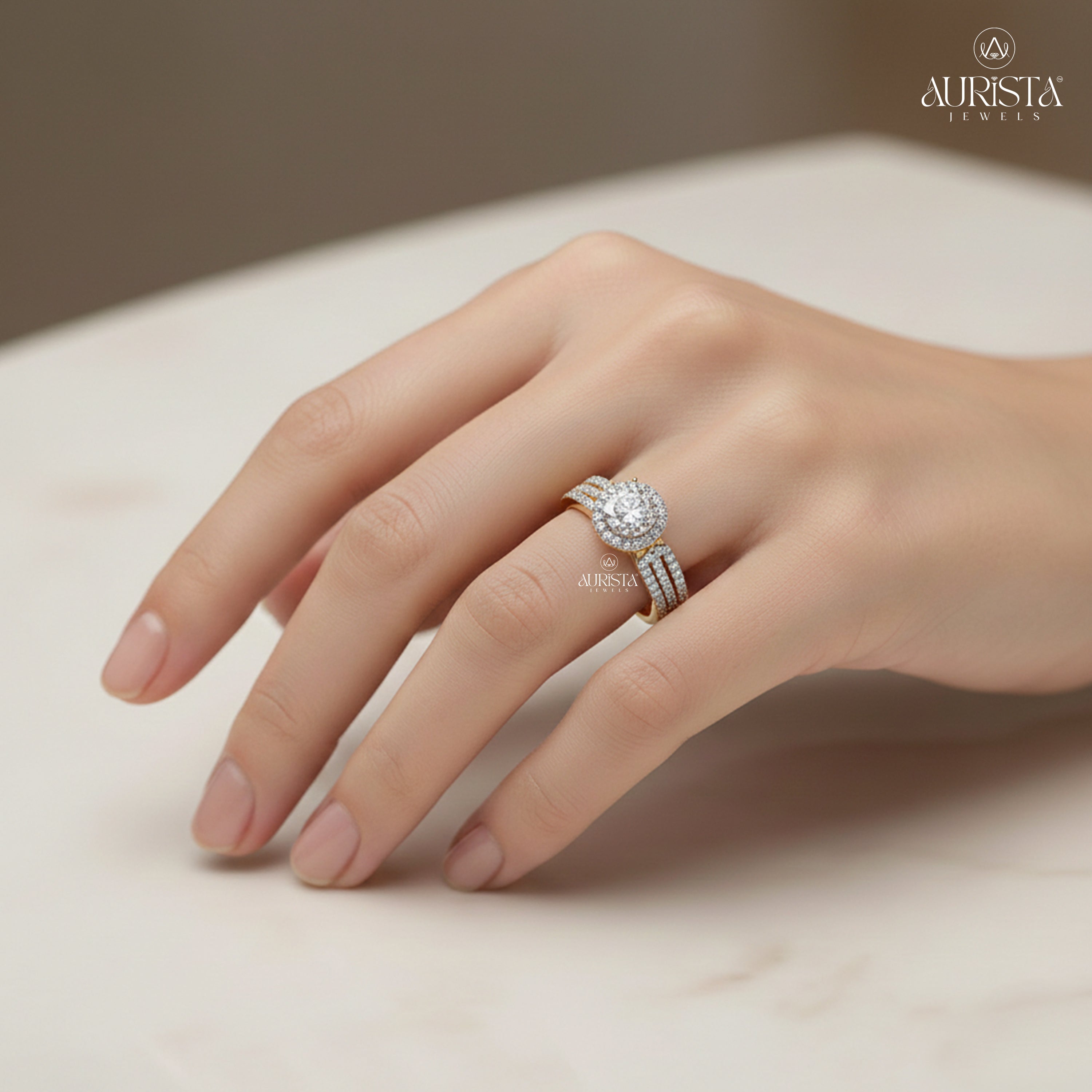 Grace in Light – Yellow Gold Ring with Round Diamond