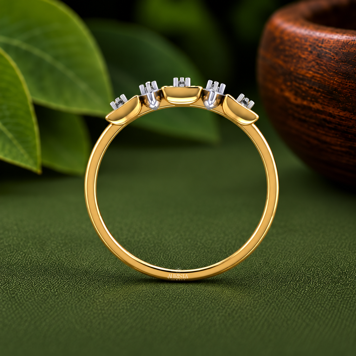 Multi Trillion Cut Stone Ring Lab Grown in Diamond Fine Jewelry