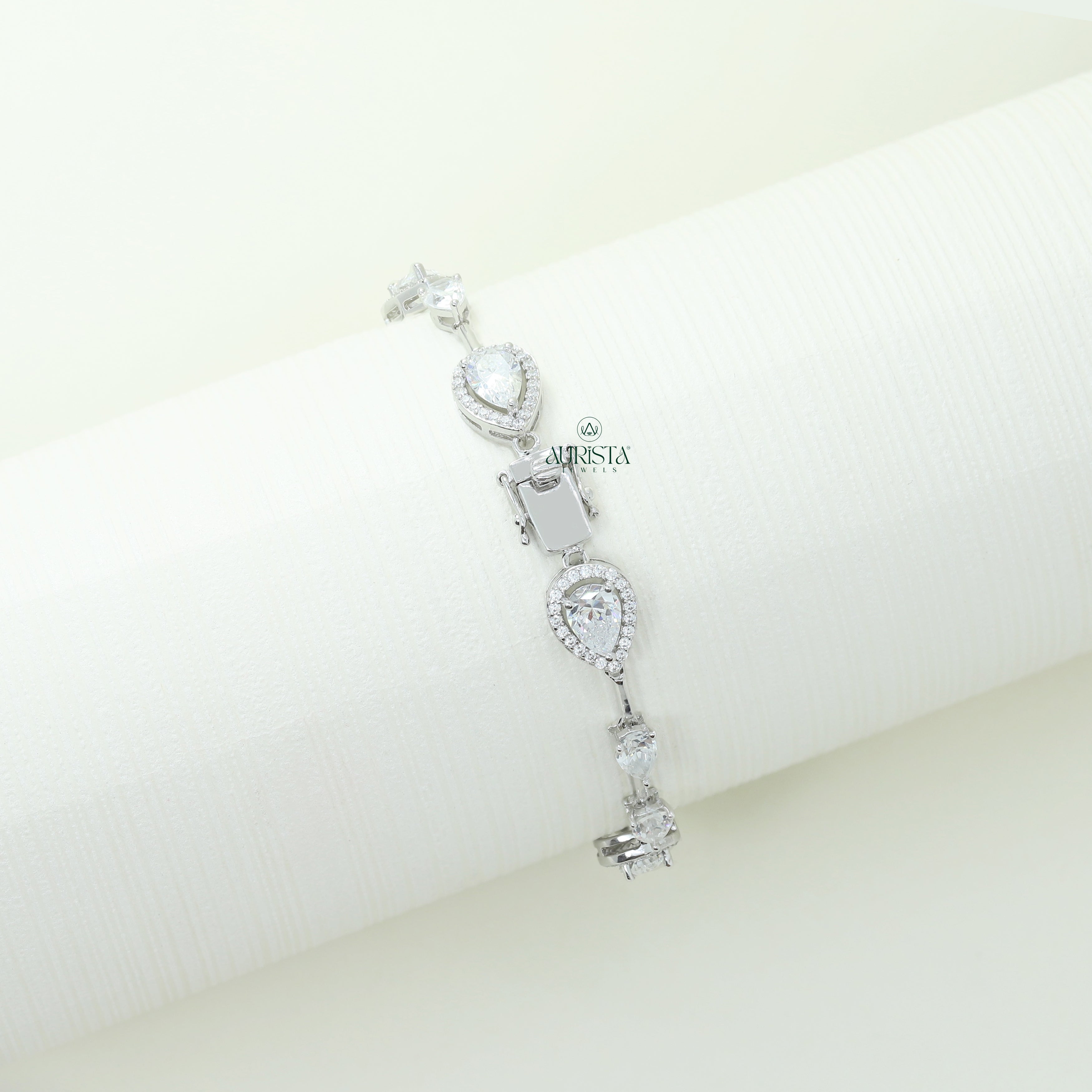 Pear Cut Moissanite Bracelet Dainty Bridal Jewelry Minimalist Accessory Gift