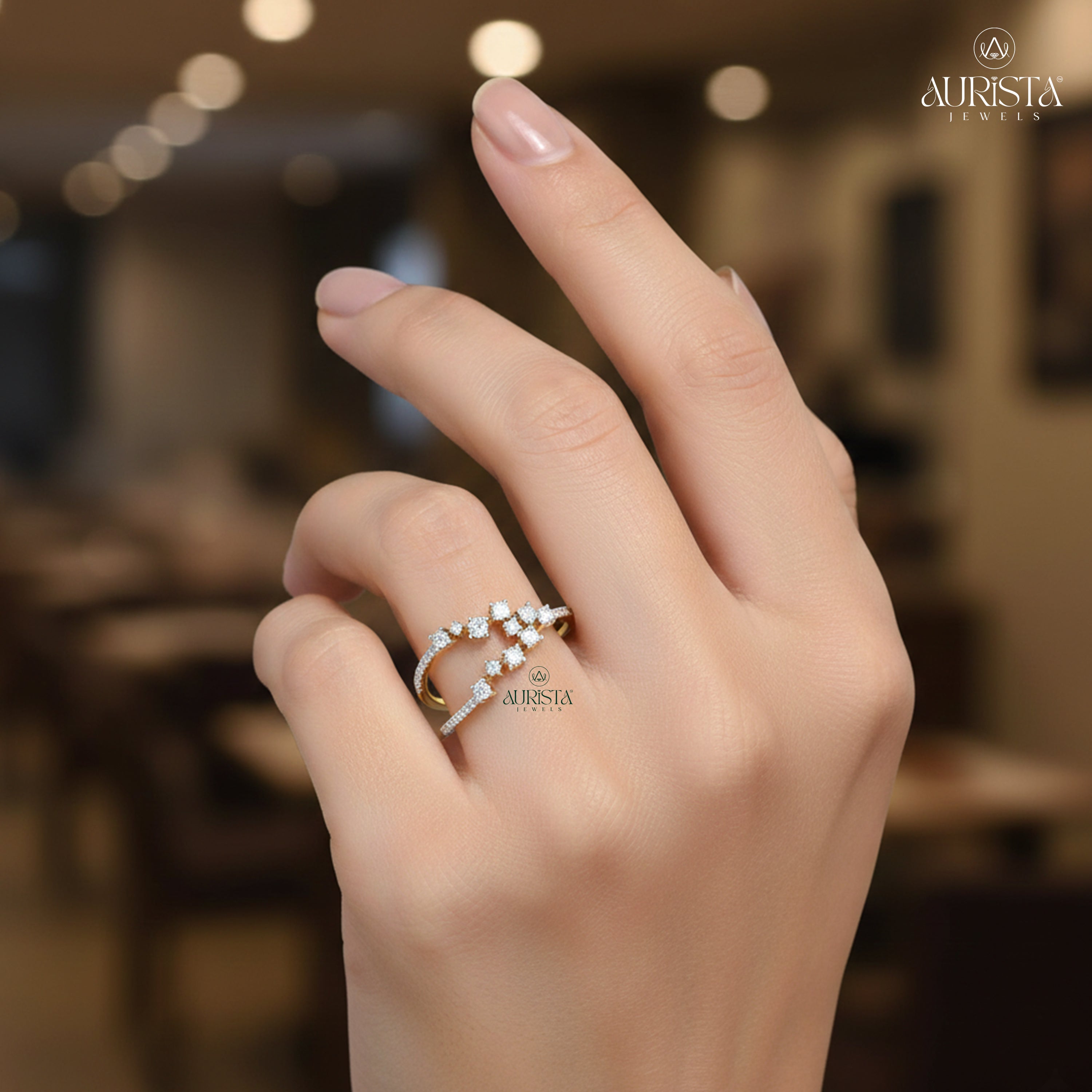 Bond of Light  – Yellow Gold Band with Round Diamond