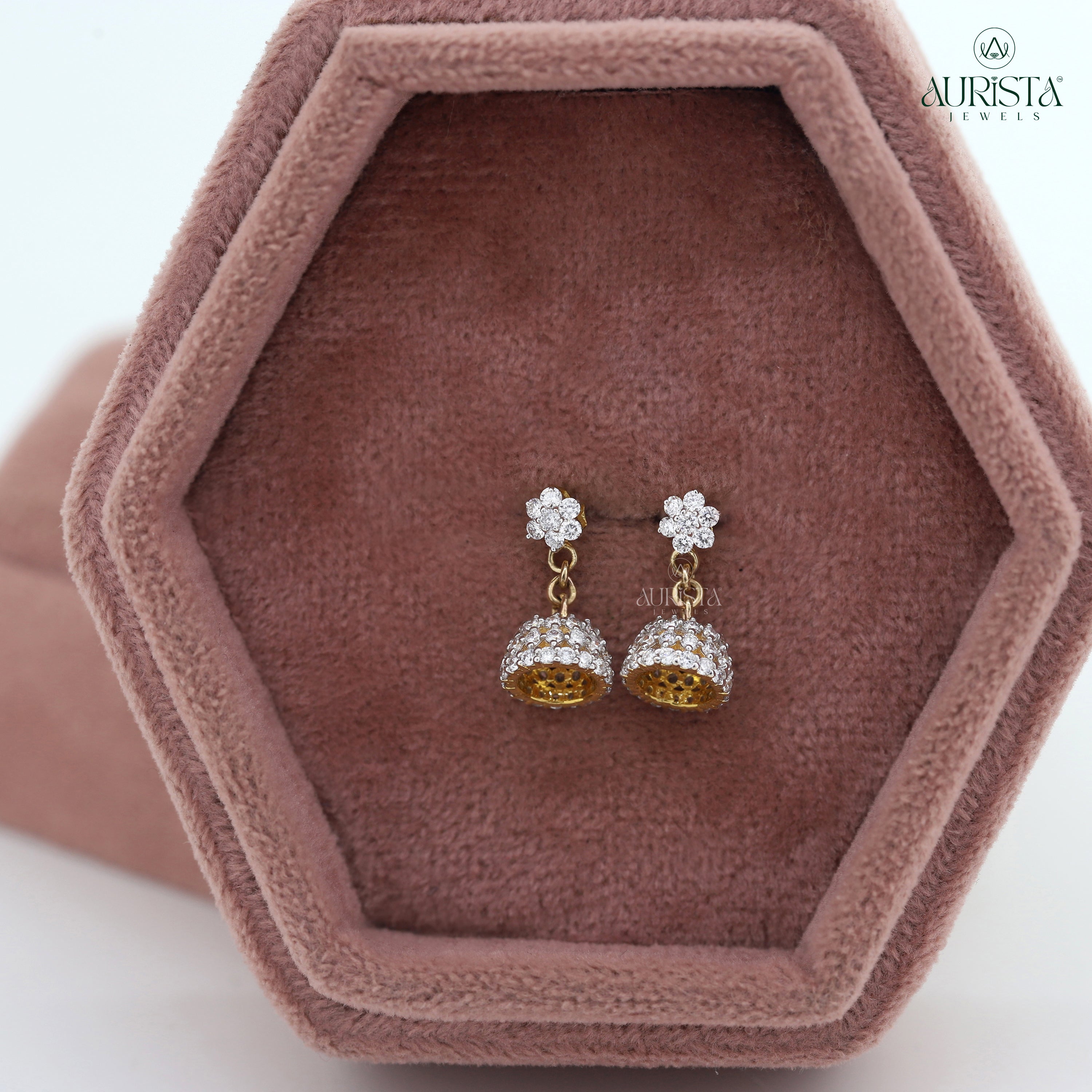 Dazzling Grace – White Diamond Earrings