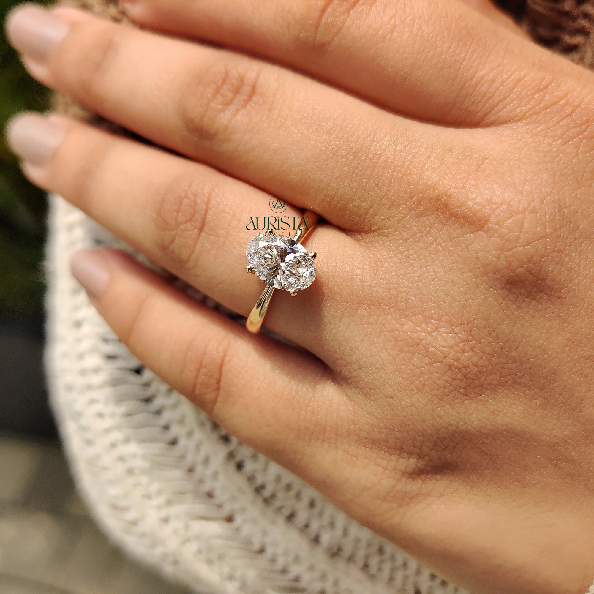 Eternal Oval – Hidden Halo Solitaire Diamond Ring