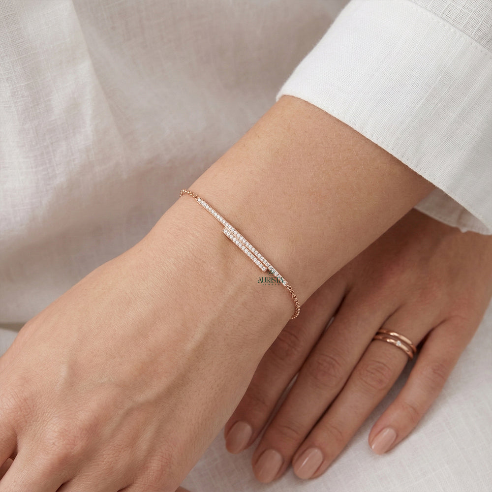Sacred Circle – White Rose Gold Bracelet