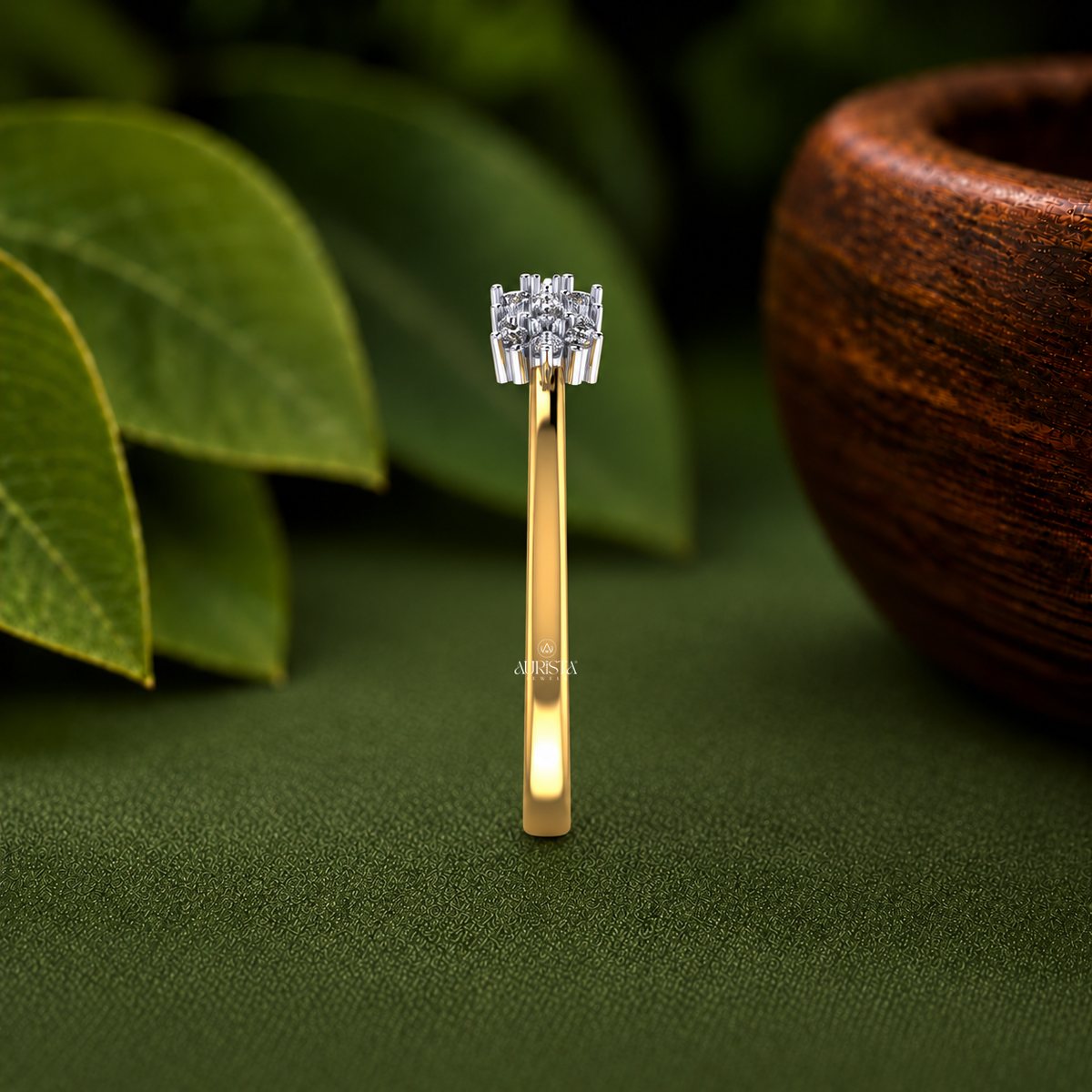 Triple Star Cluster Statement Ring Lab Grown in Diamond Gold Fine Jewelry