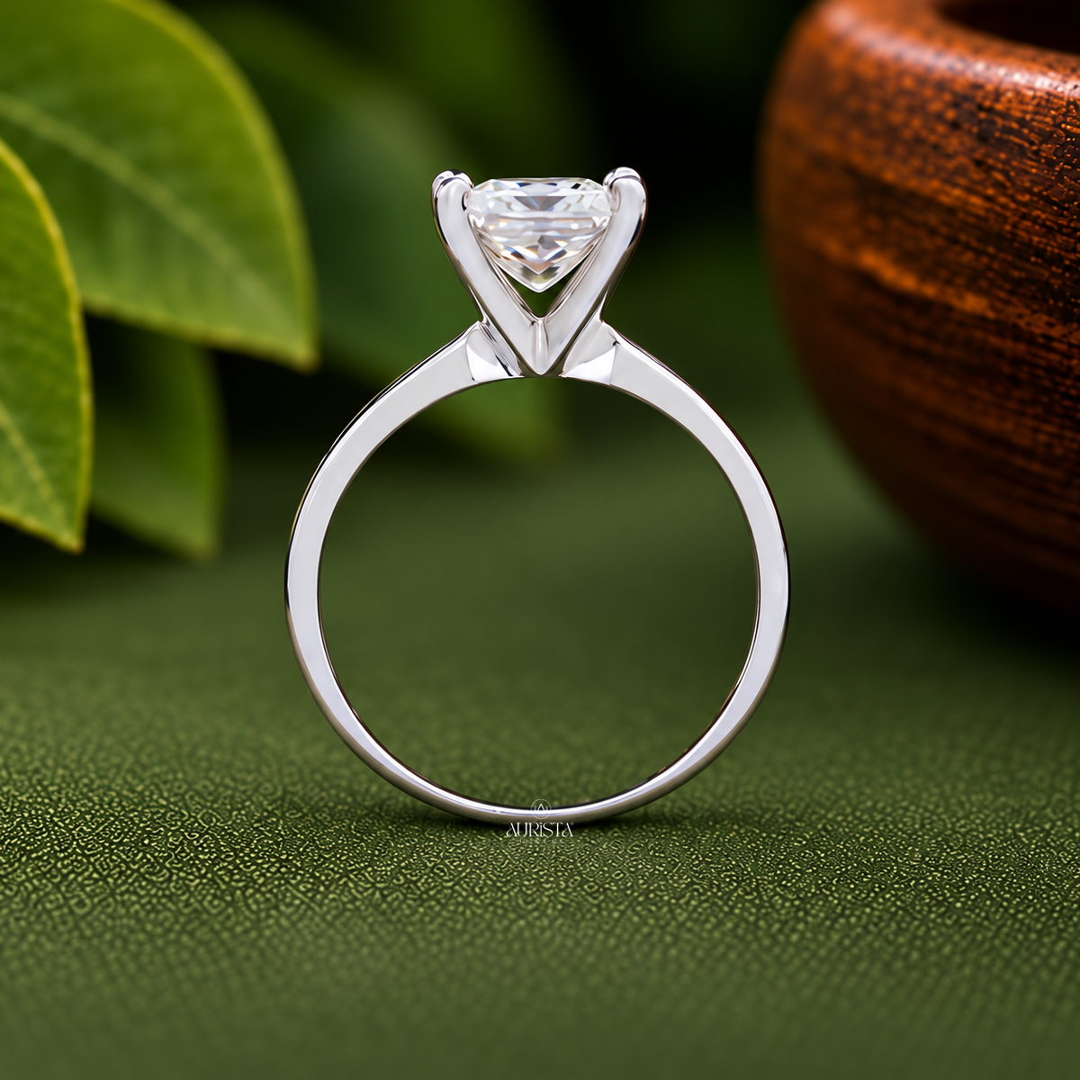 Princess Cut Lab Grown Diamond Engagement Ring,2.00 Carats, Minimalist Solitaire Wedding Ring