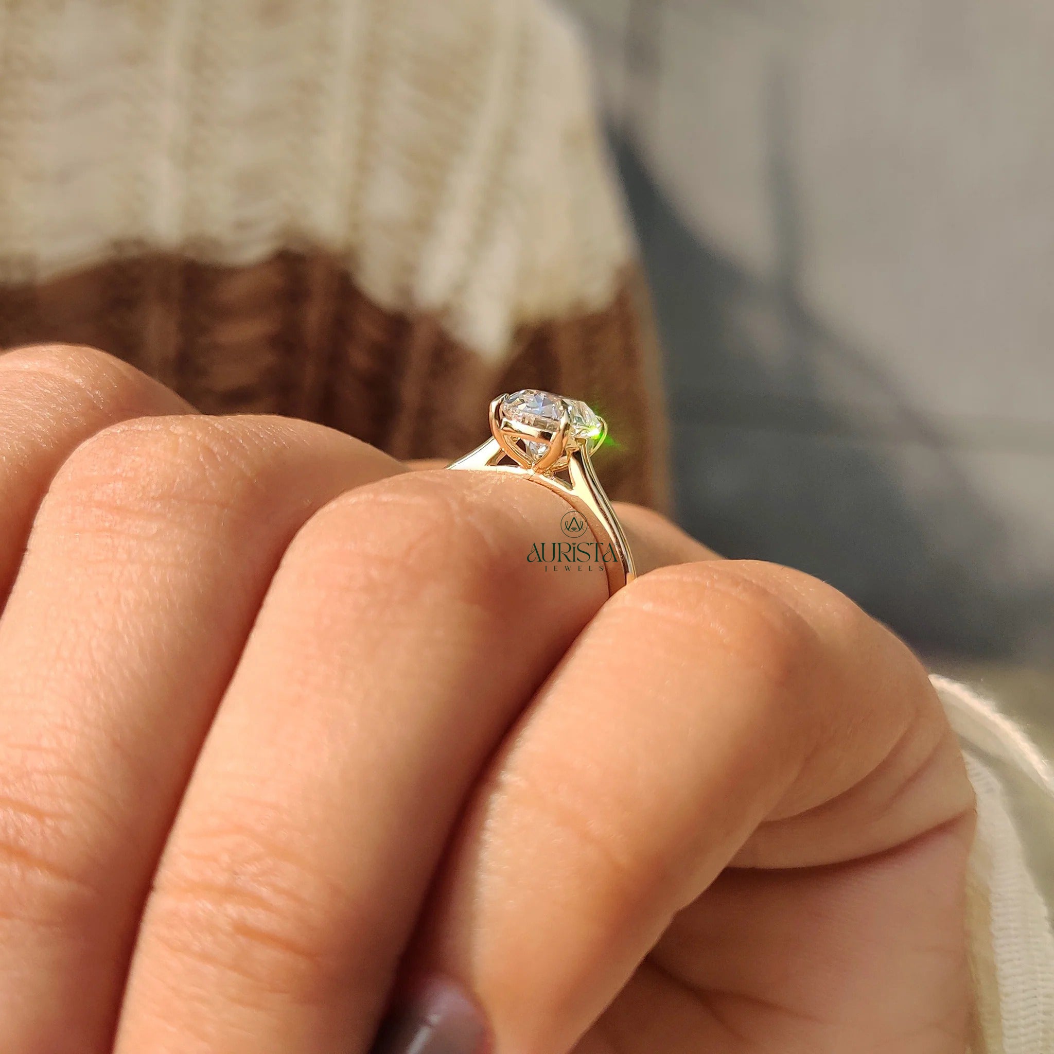 Beautiful Simplicity in a Diamond Solitaire Ring