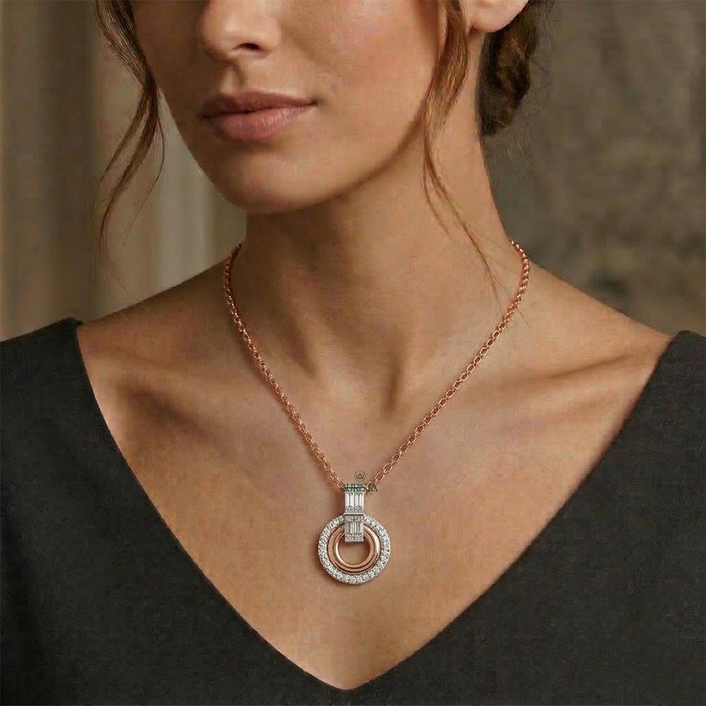 Elegant Lab Diamond Gold Necklace for Modern Women