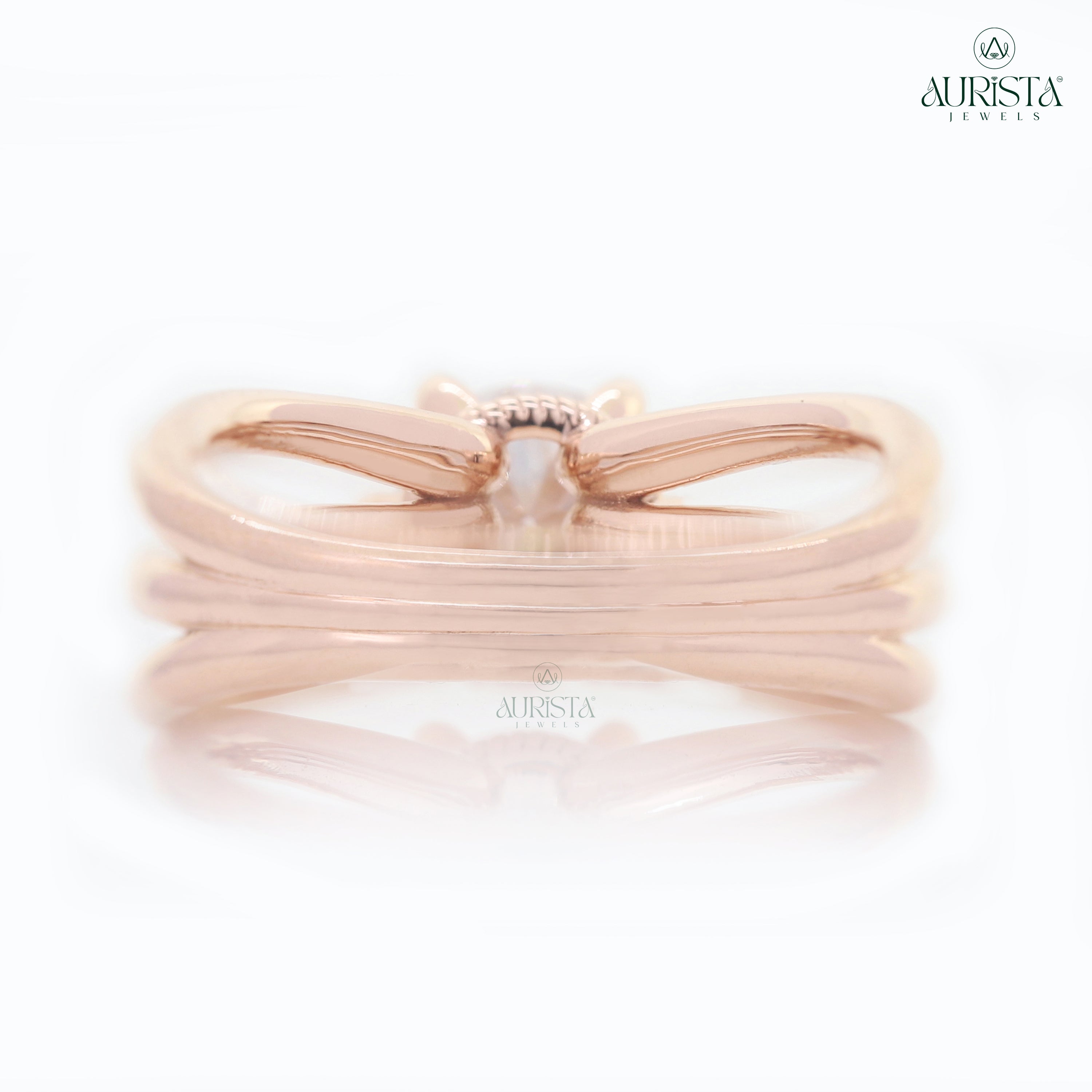 Forever Gleam – Rose Gold Band with Round Diamond