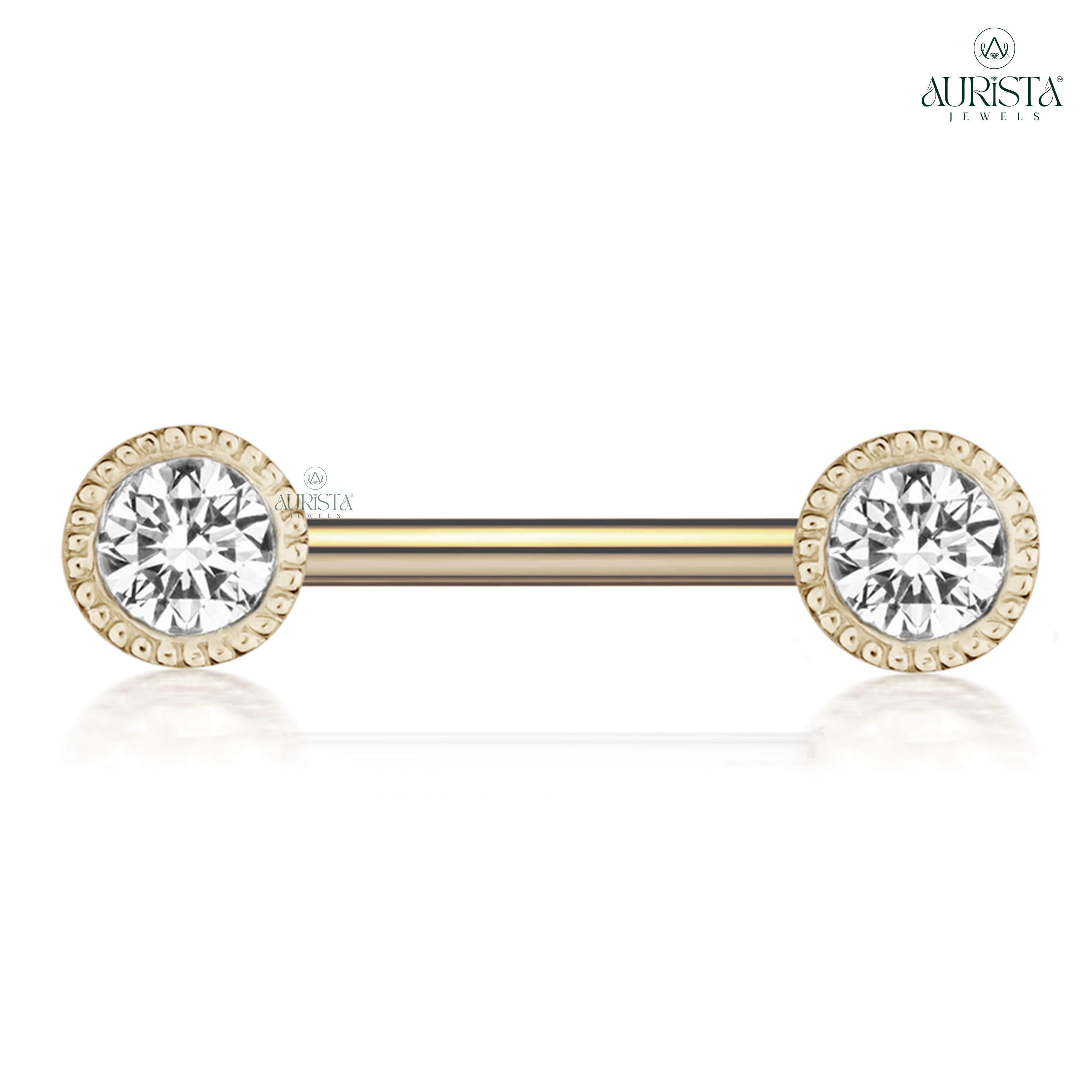 Eternal Love Rose Gold Belly Button Ring with Round Diamond