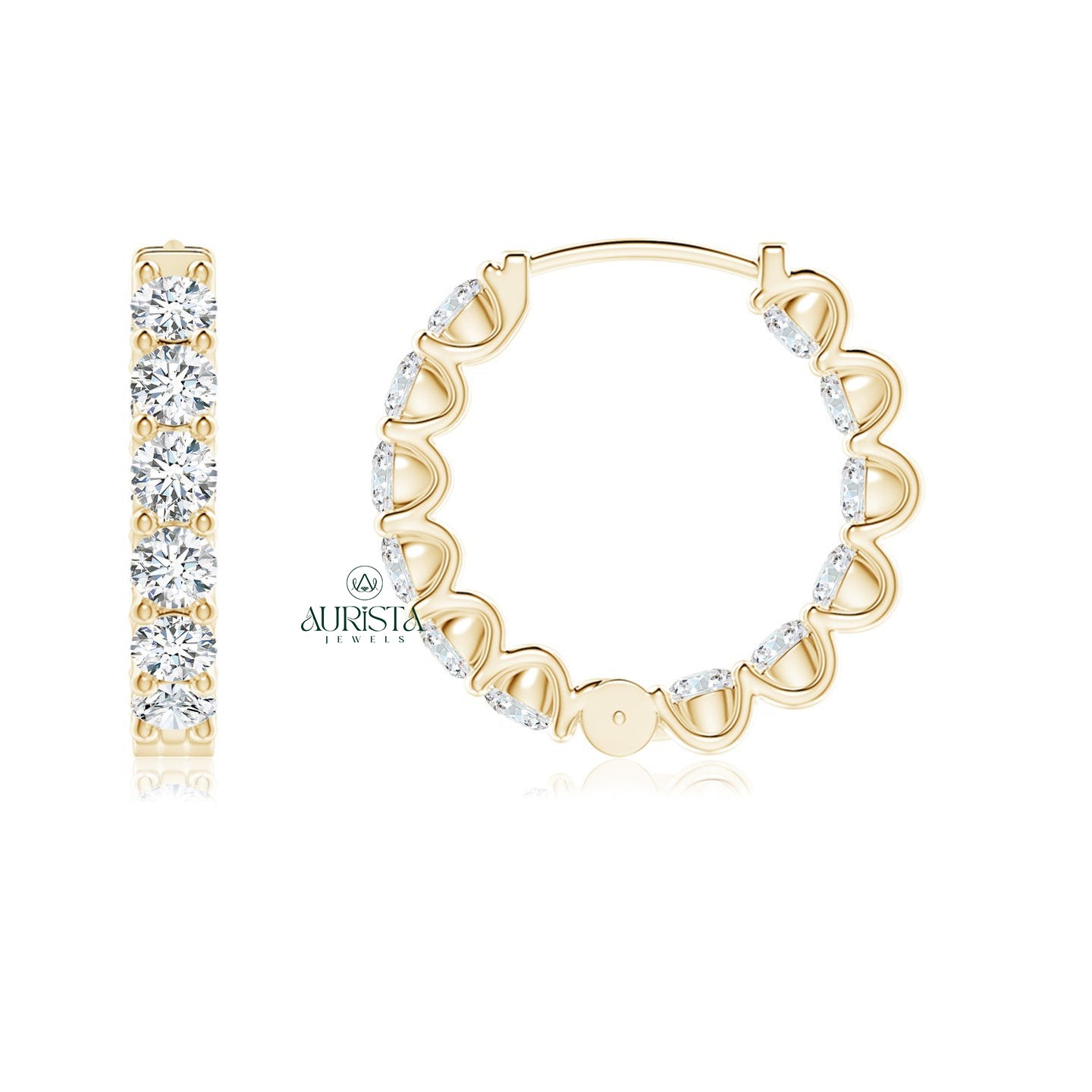 Luxury Earrings with Precious Diamond
