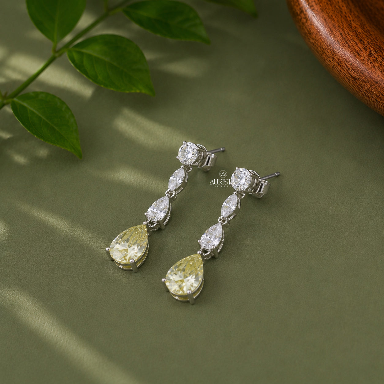 Pear Cut Moissanite Drop Earrings Tiered Dangle Earrings Minimalist Fine Jewelry
