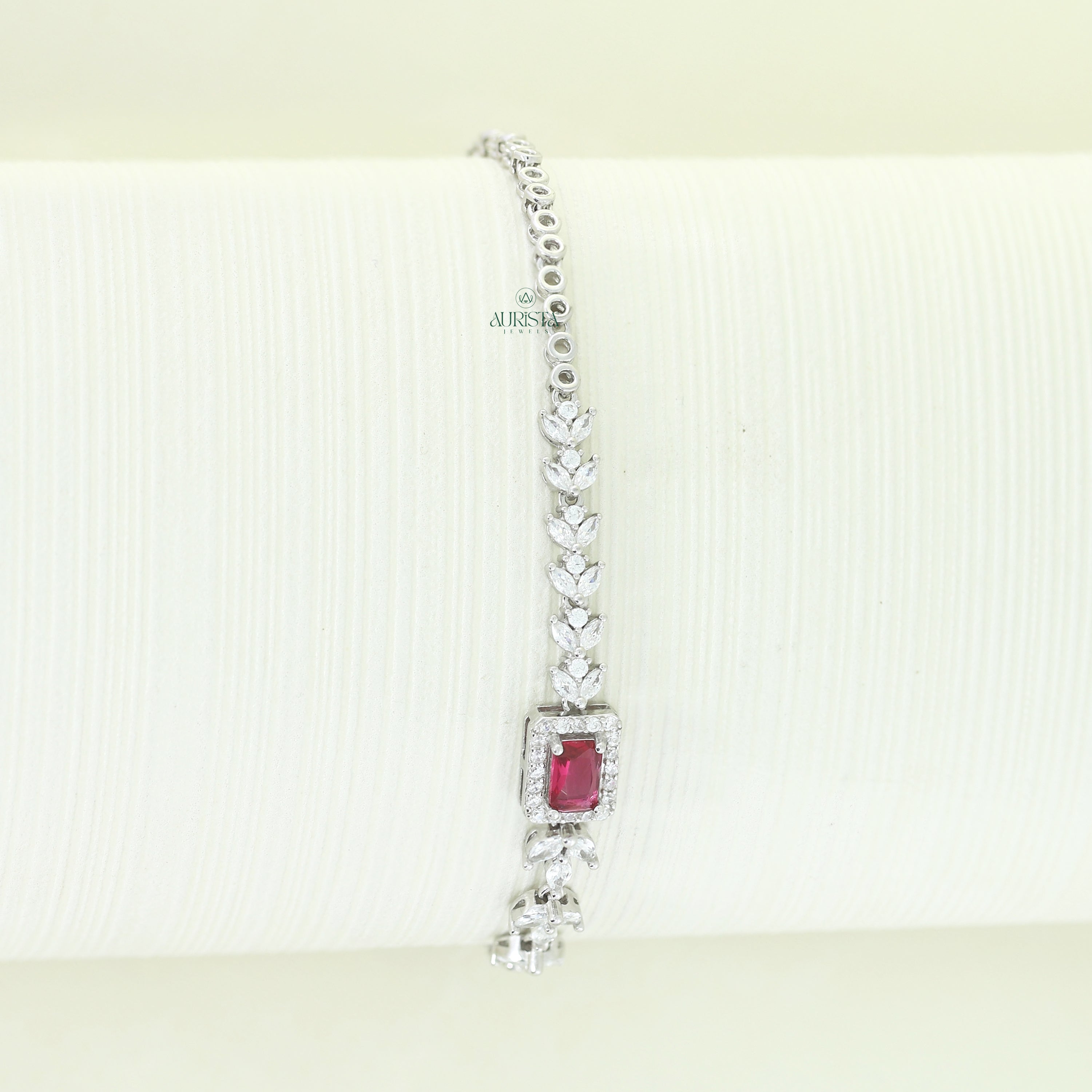 Emerald cut Pink Gemstone Bracelet Luxury Marquise Diamond Moissanite Tennis Bracelet Gift