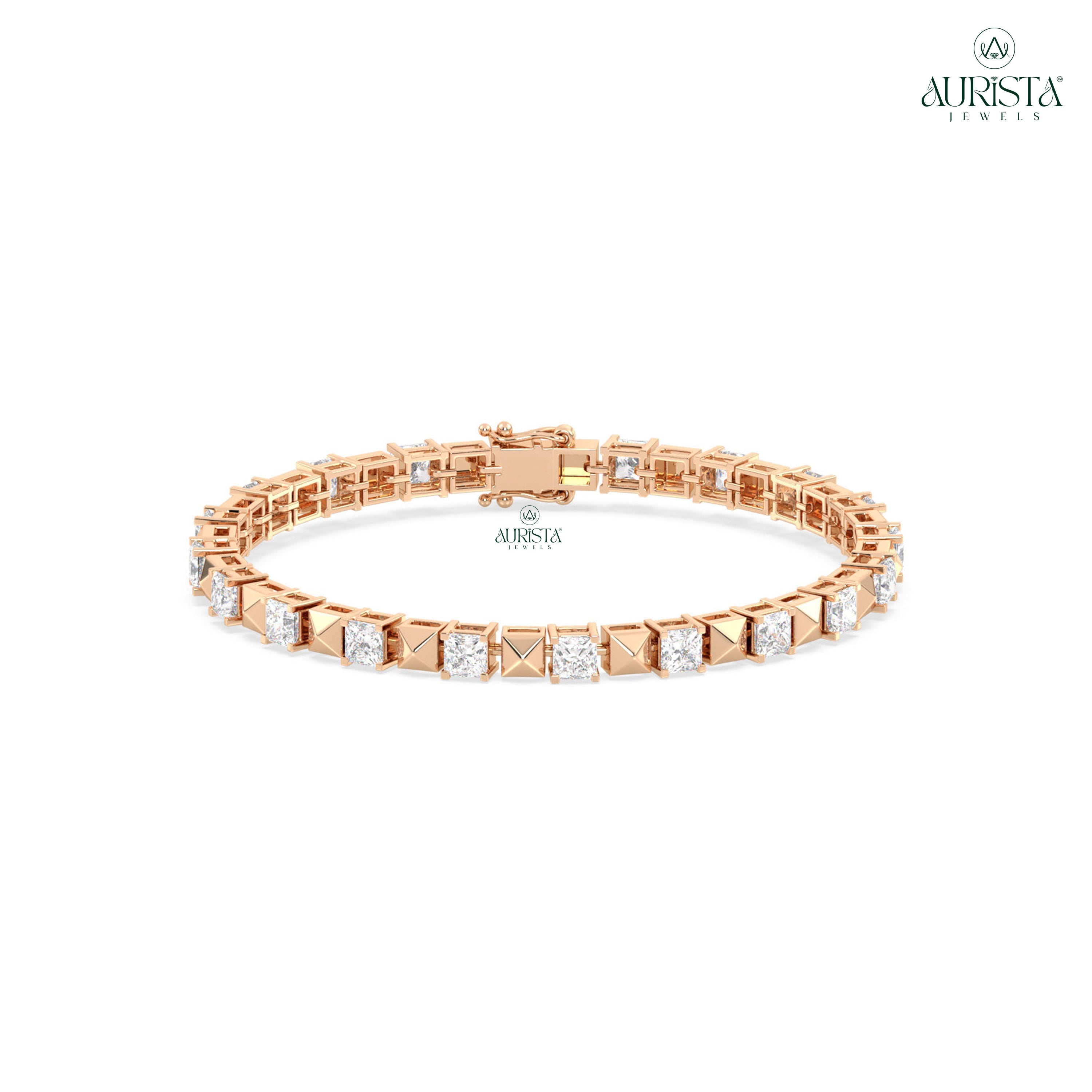 Dazzling Grace – Tennis Bracelet with Princess Diamonds