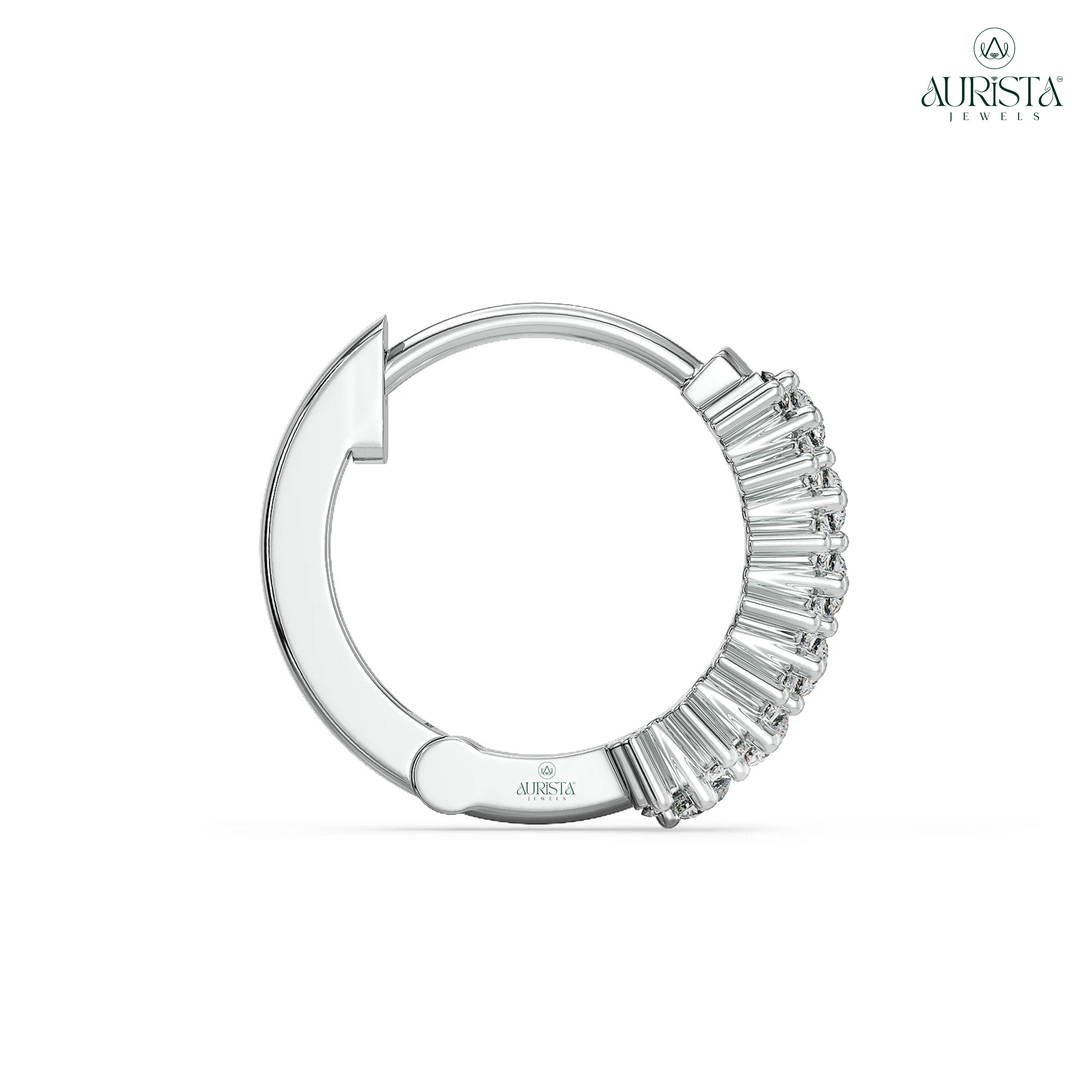 Pure Devotion  Rose Gold Round Diamond Nose Pin Ring