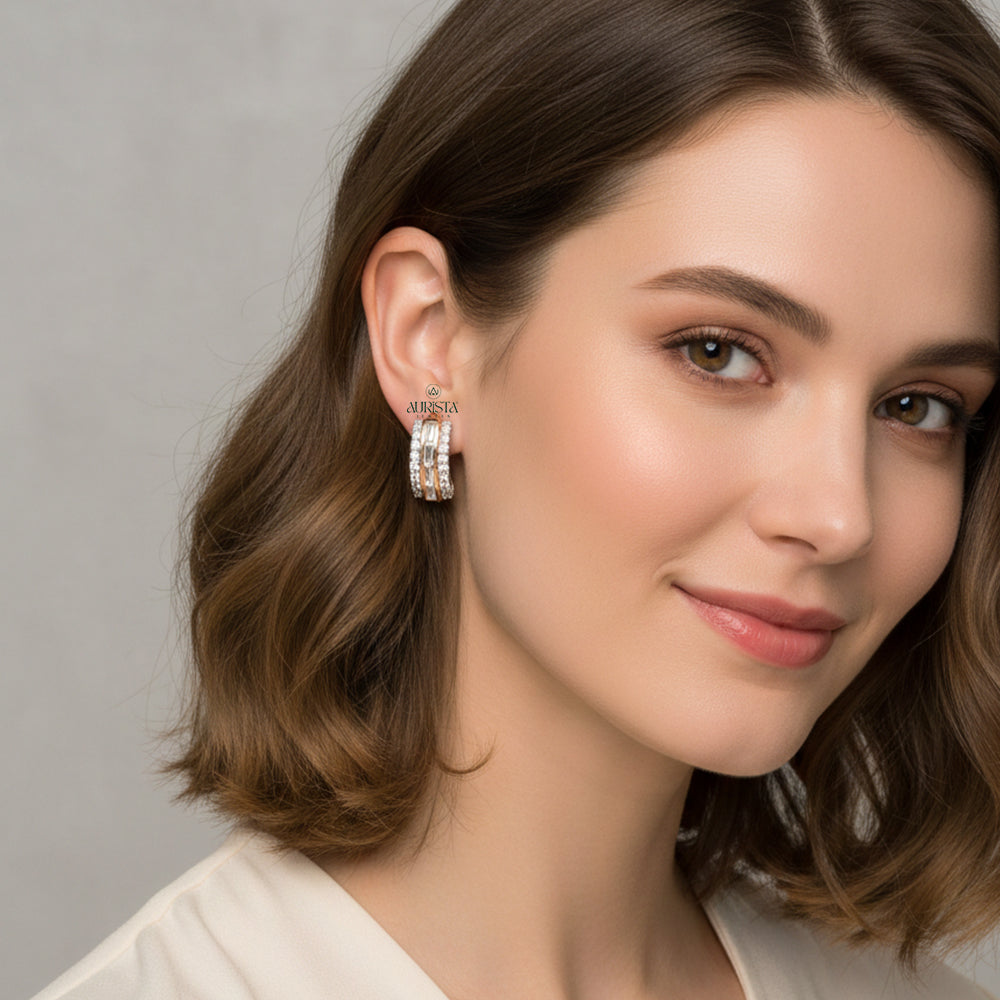 Pure Sparkle – Diamond Hoops Earrings