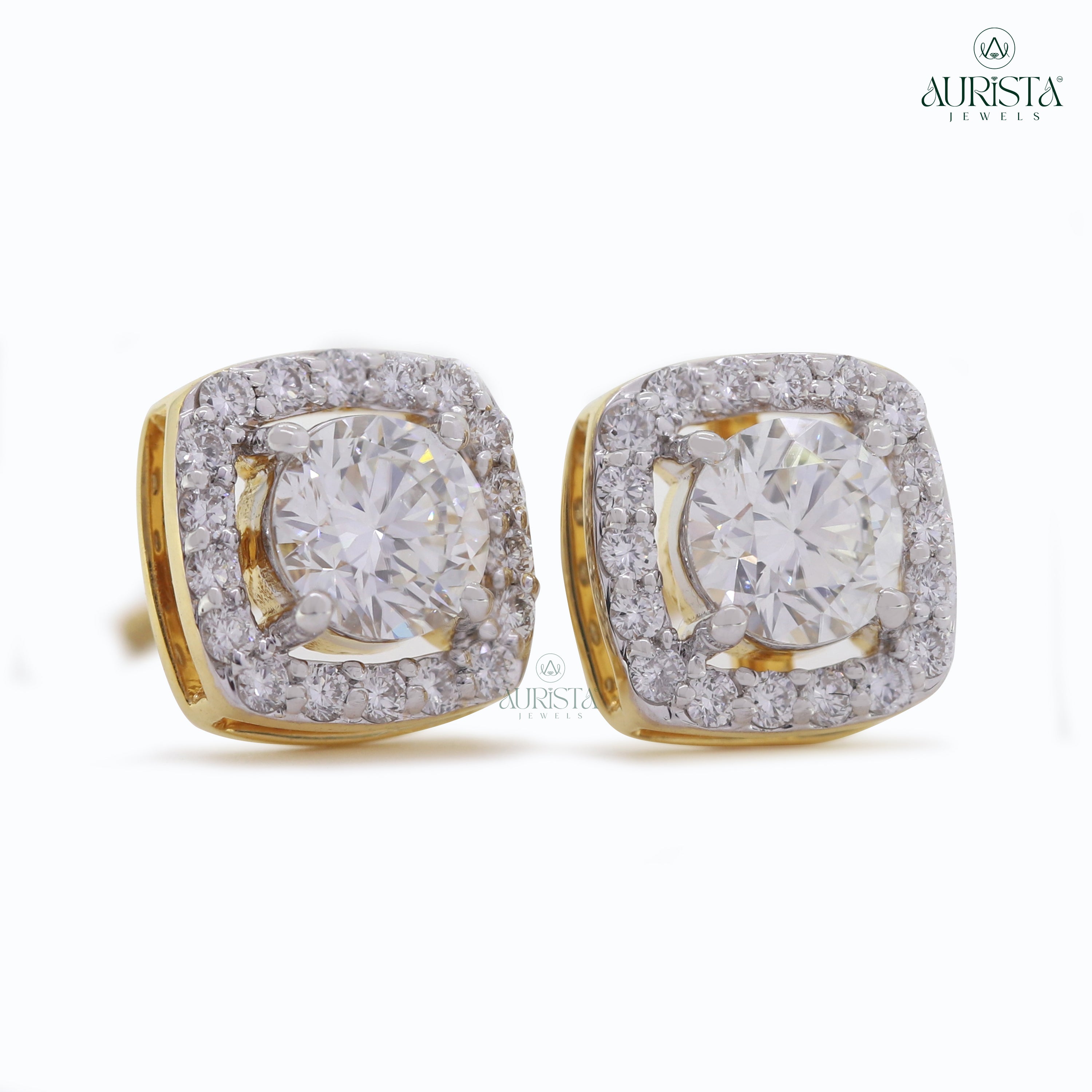 Classic Brilliance – Round And Cut Diamond Earrings