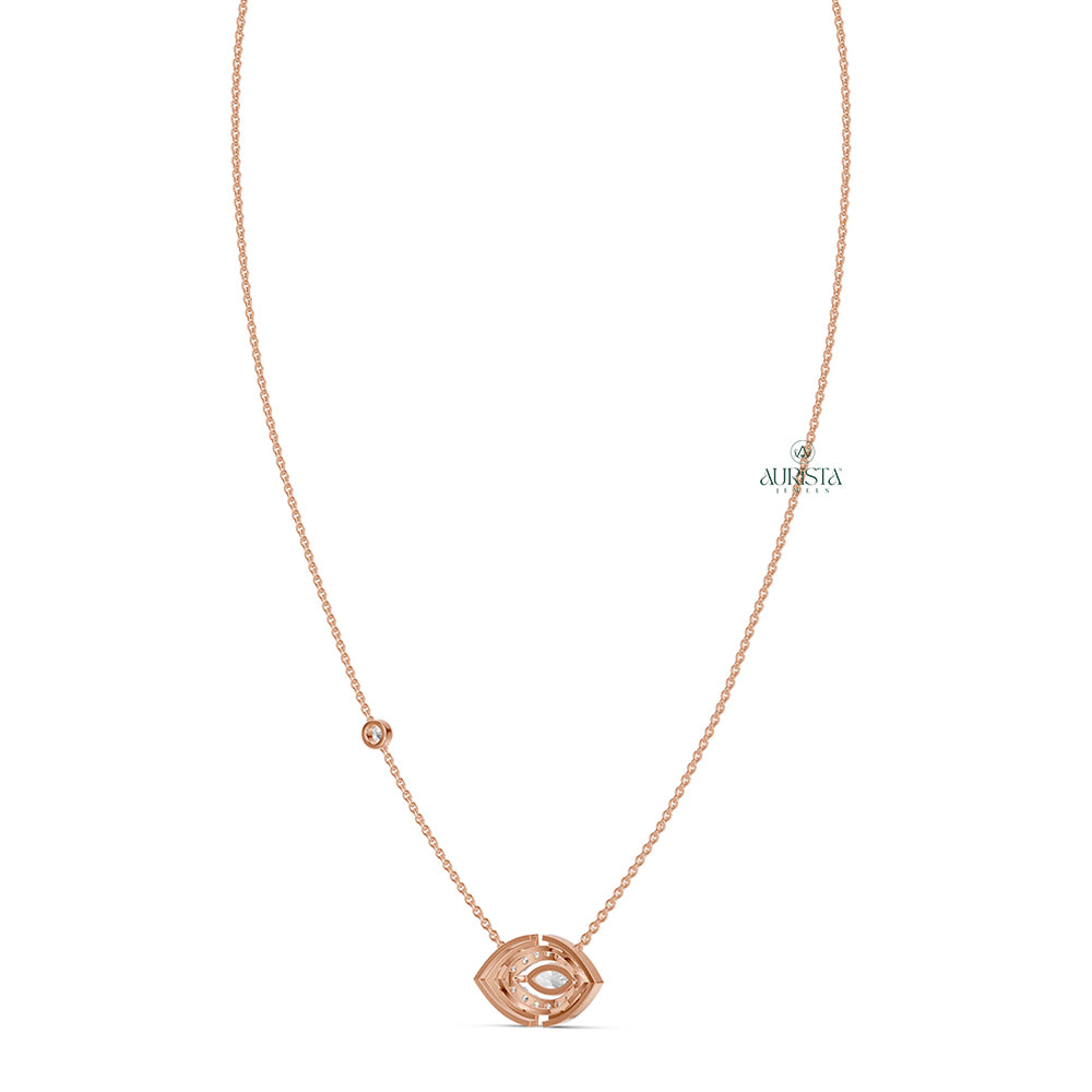Classic Spark Round Diamond Pendant in Rose Gold