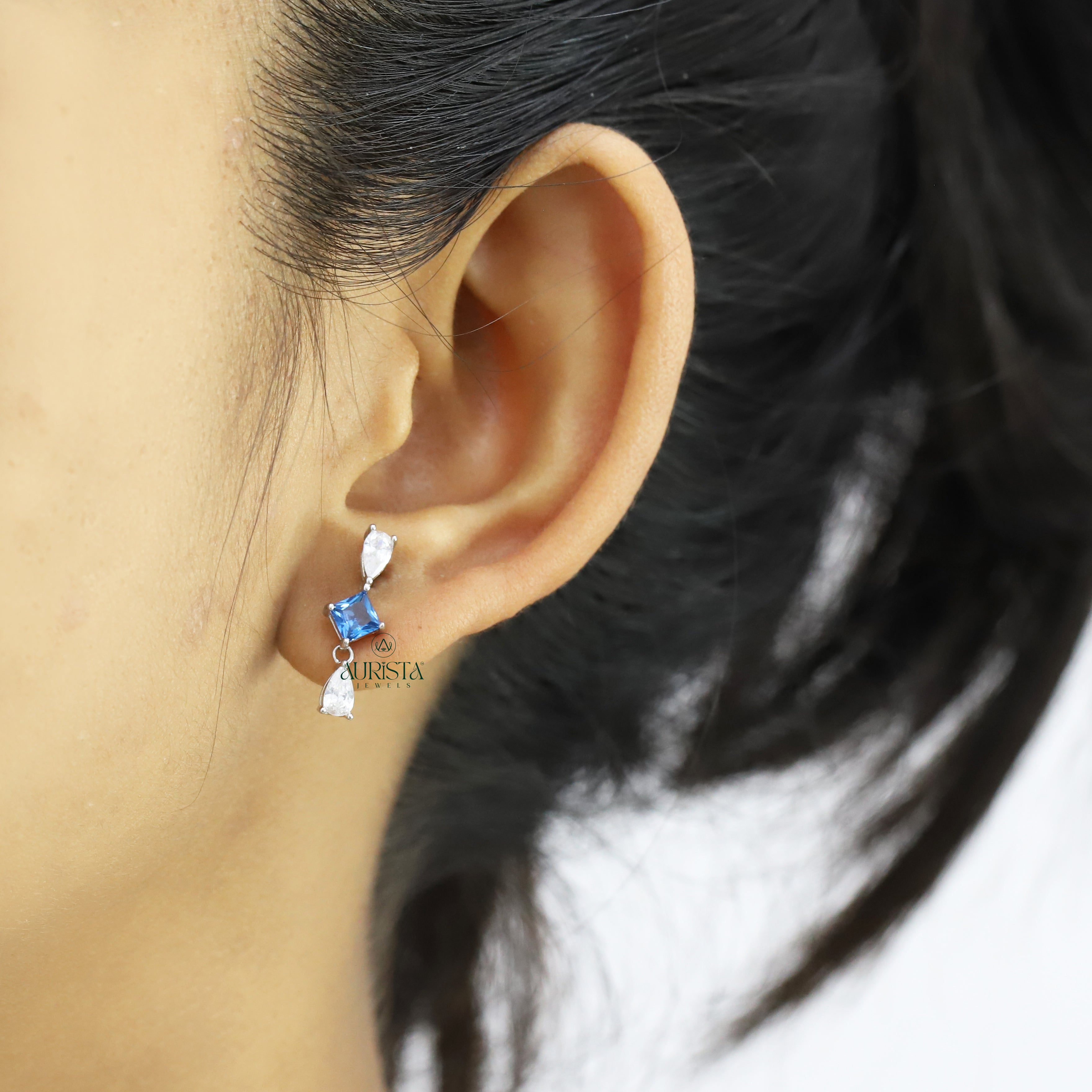 Pear Moissanite Necklace and Earring Set, Bridal Teardrop Statement Jewelry