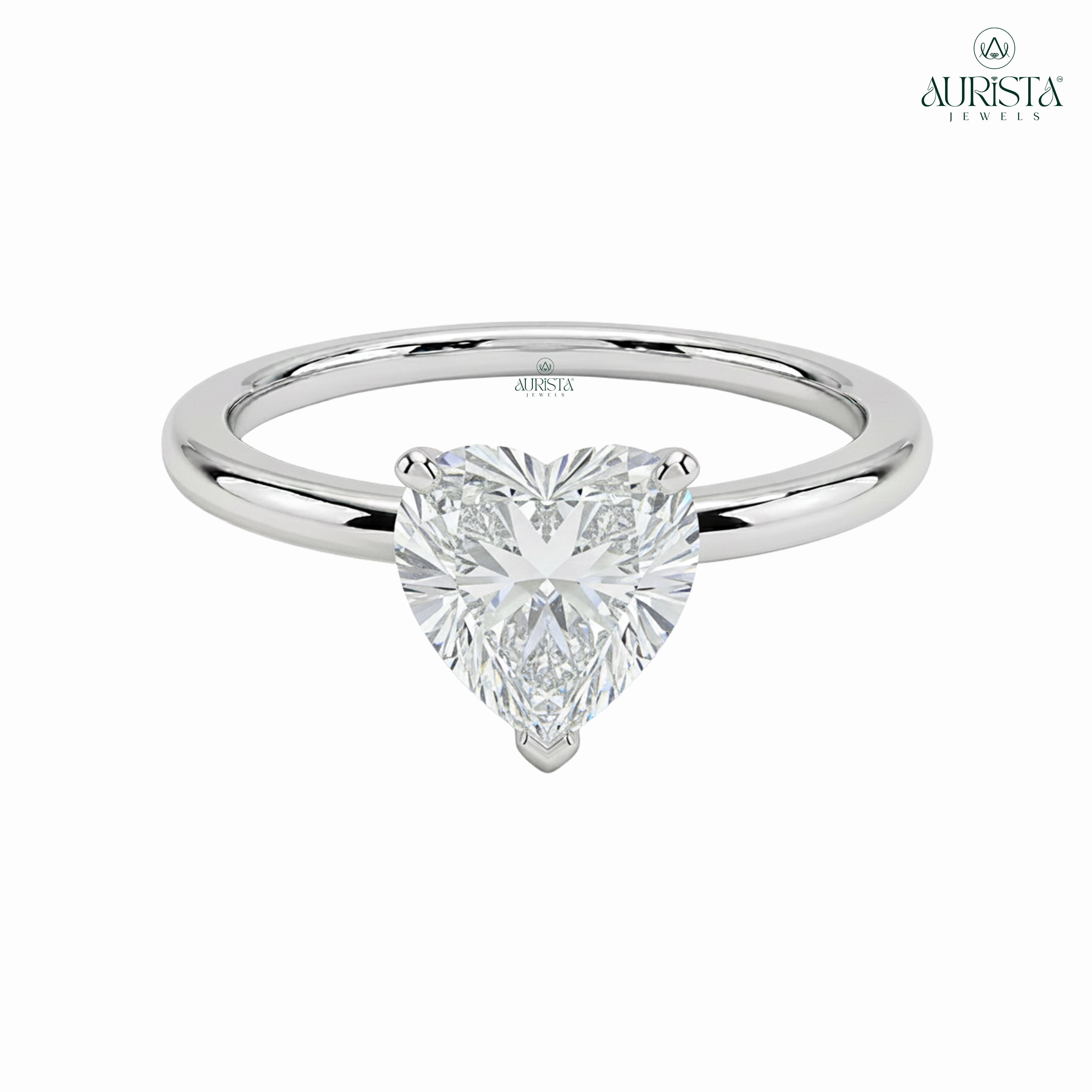 Heart’s Whisper – Gold Ring with Heart Diamond