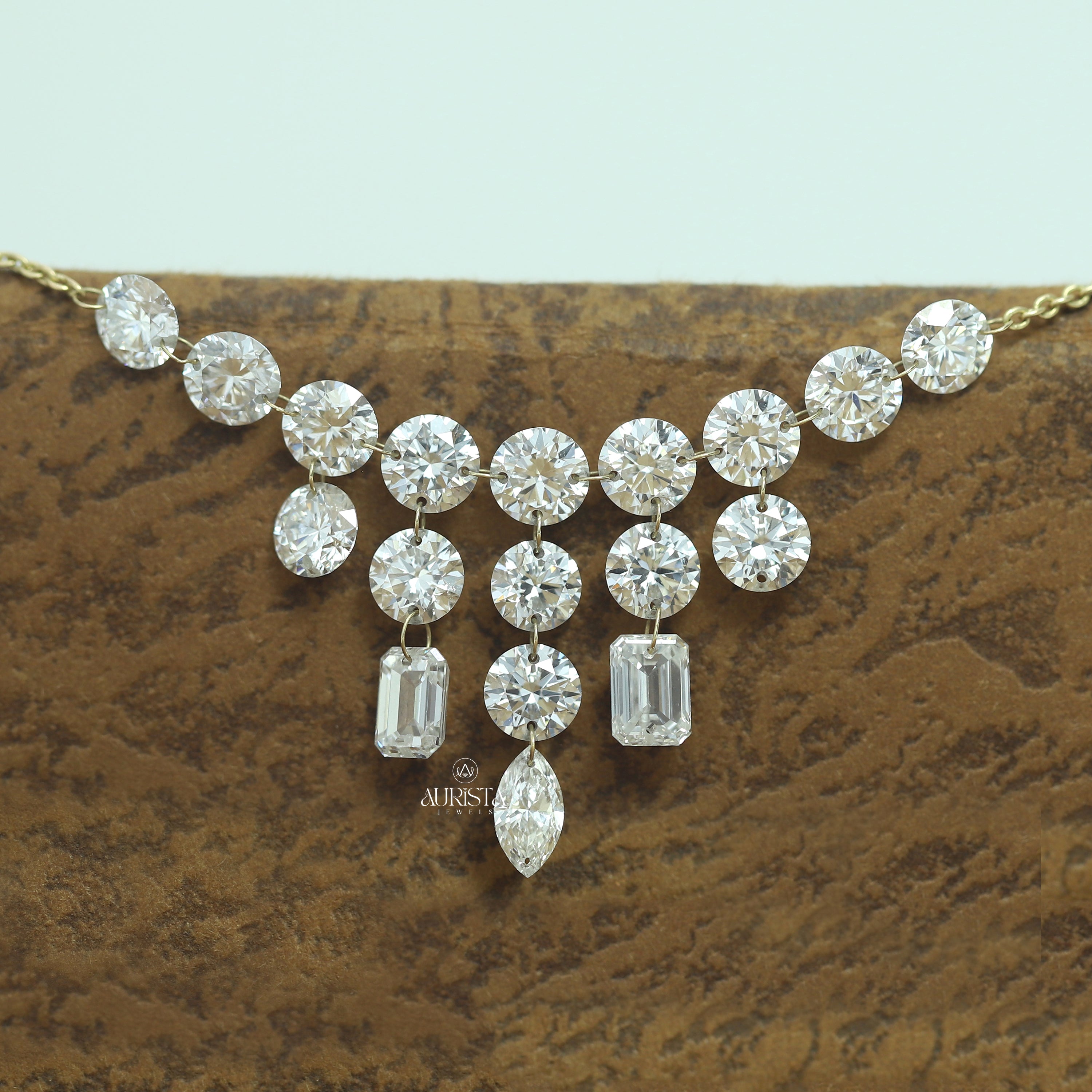 Golden Spark Diamond Necklace