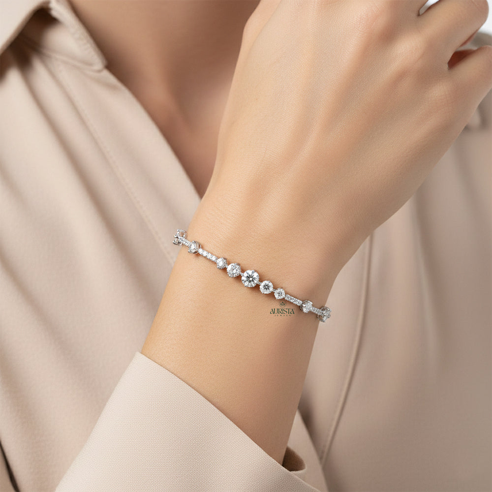 Shine of Love – Rose Gold Bracelet with Round Diamonds