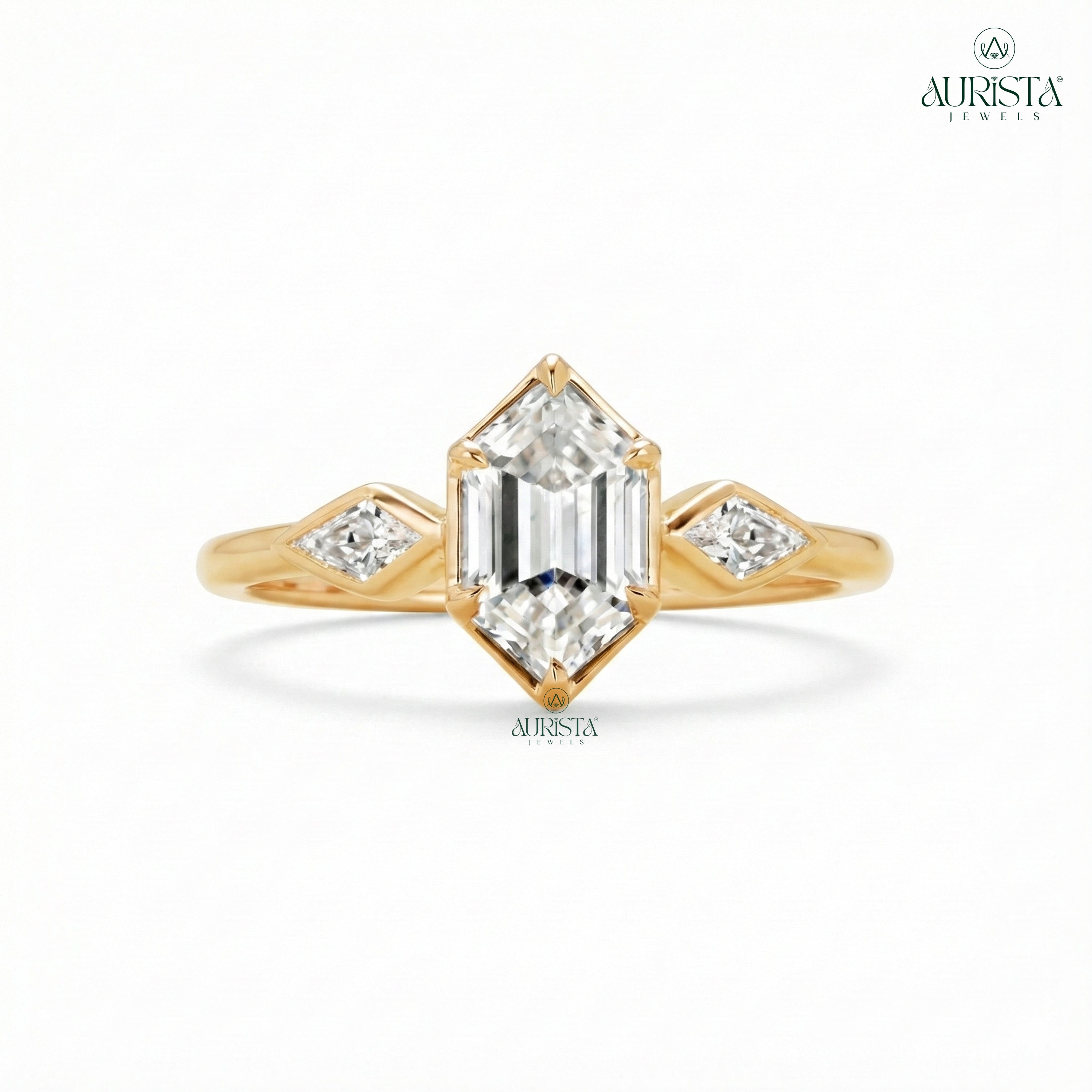 Promise Eternal – Rose Gold Ring with Hexagon Diamond