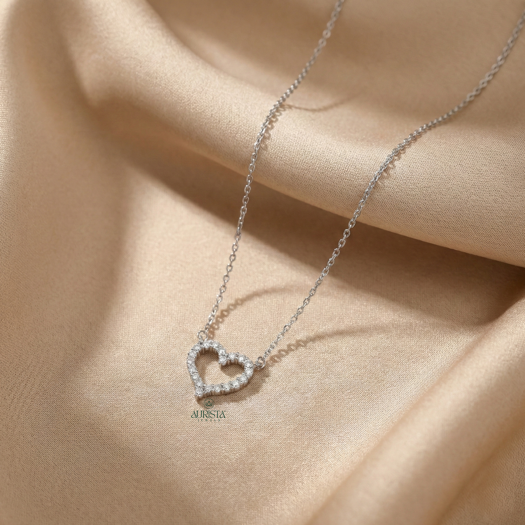 Hold Forever of Round Diamond Pendant in White Gold