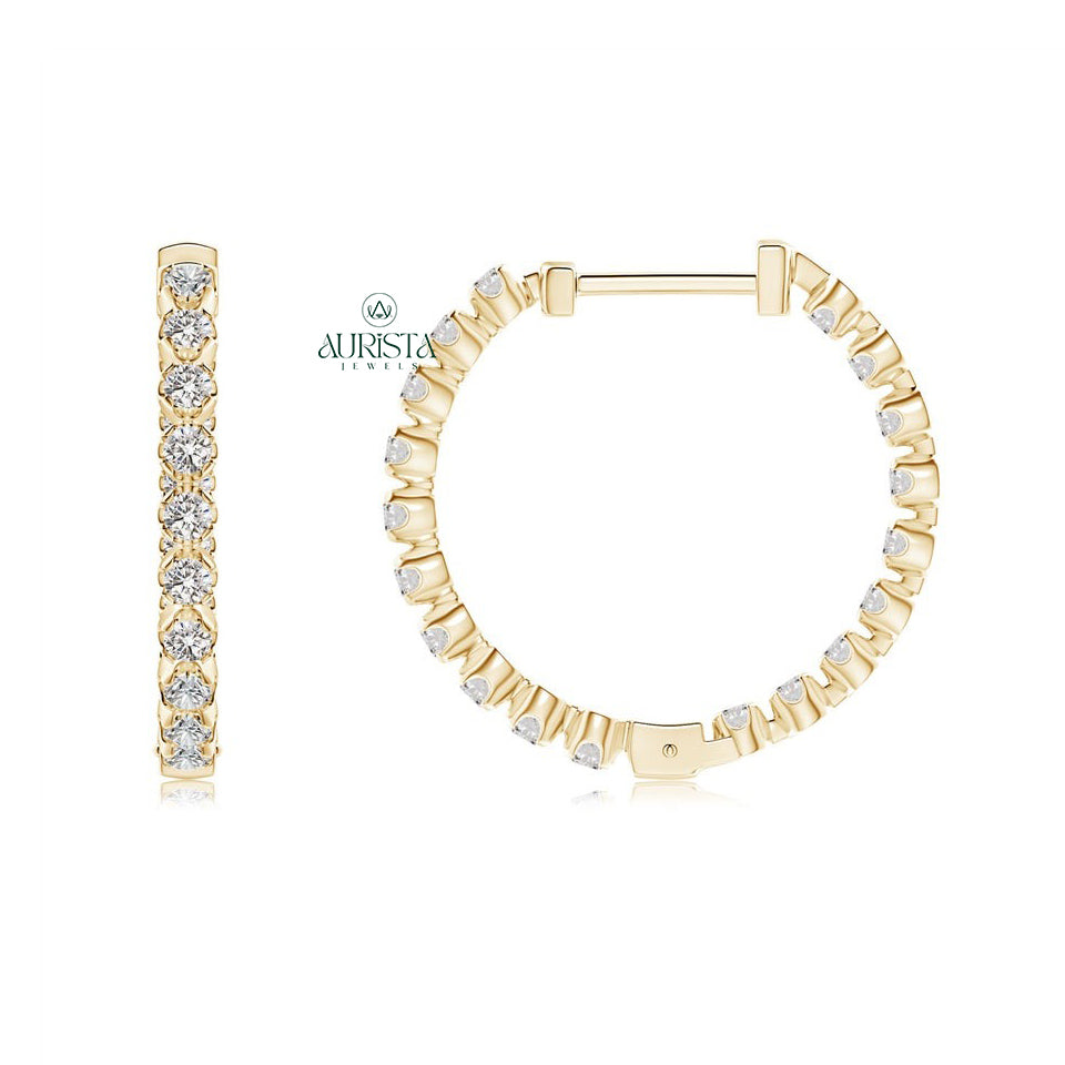 Stylish Earrings with Radiant Diamond
