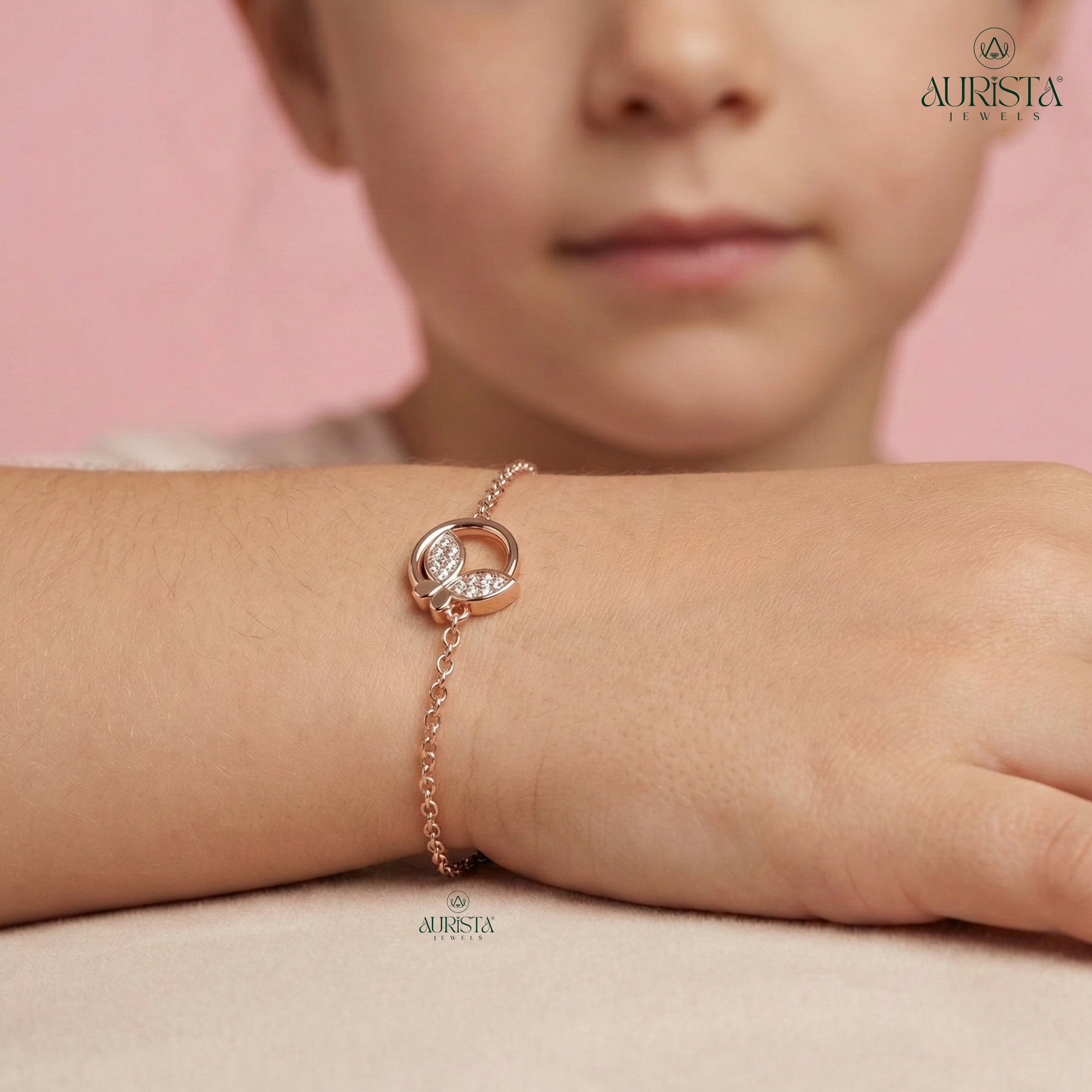 Circular Moissanite Diamond Bracelet with Butterfly Accent for Elegant Daily Wrist Wear