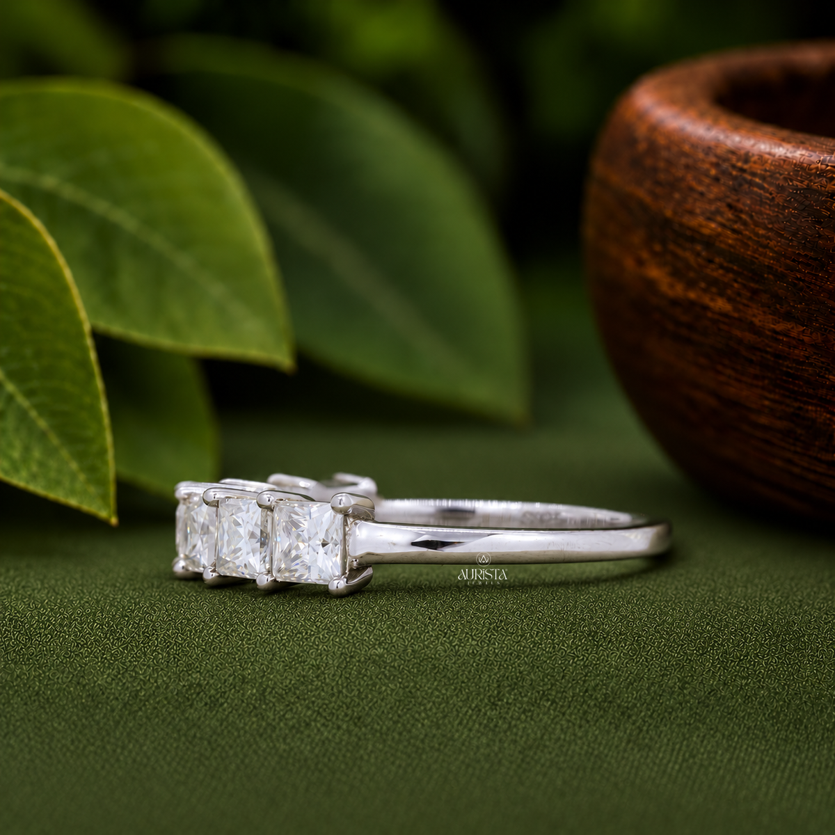 Princess Cut Lab Grown Diamond Eternity Band, Stackable Wedding Ring