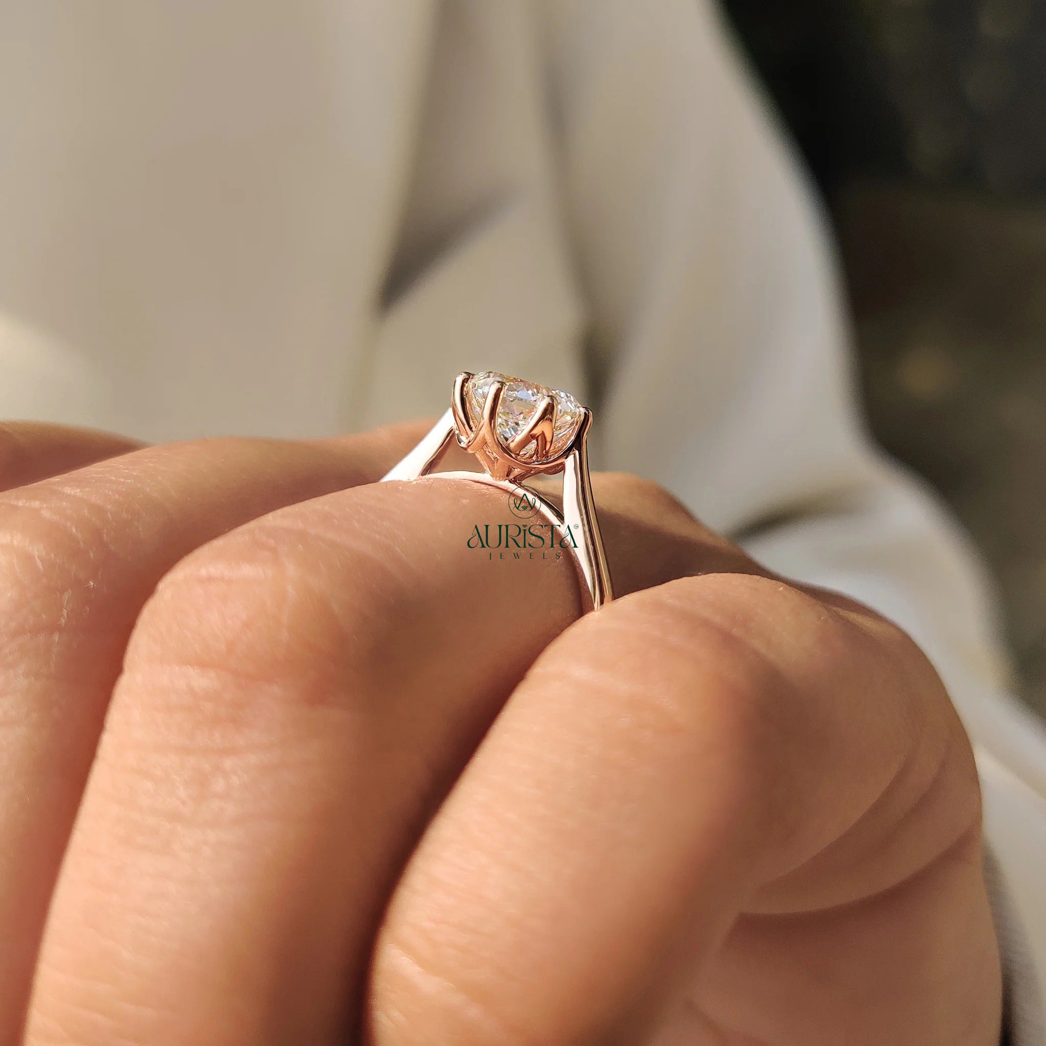 Minimalist  Portuguese Solitaire Ring with Modern Elegance