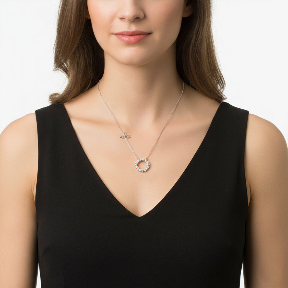 Forever Glow Solitaire Pendant in White Gold