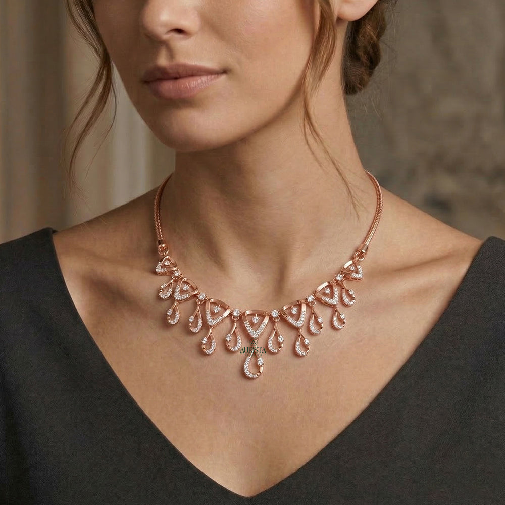 Sparkling Lab Grown Diamond Gold Necklace