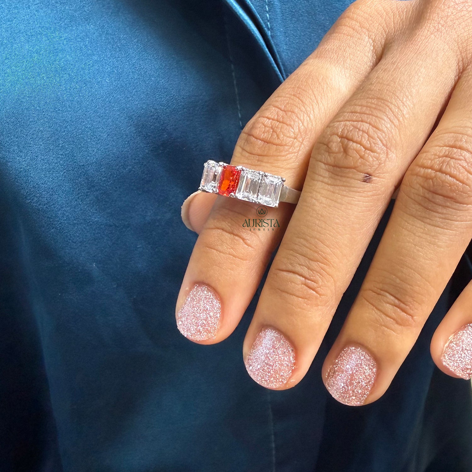 Moissanite Eternity Band Emerald Cut Stackable Ring for Women