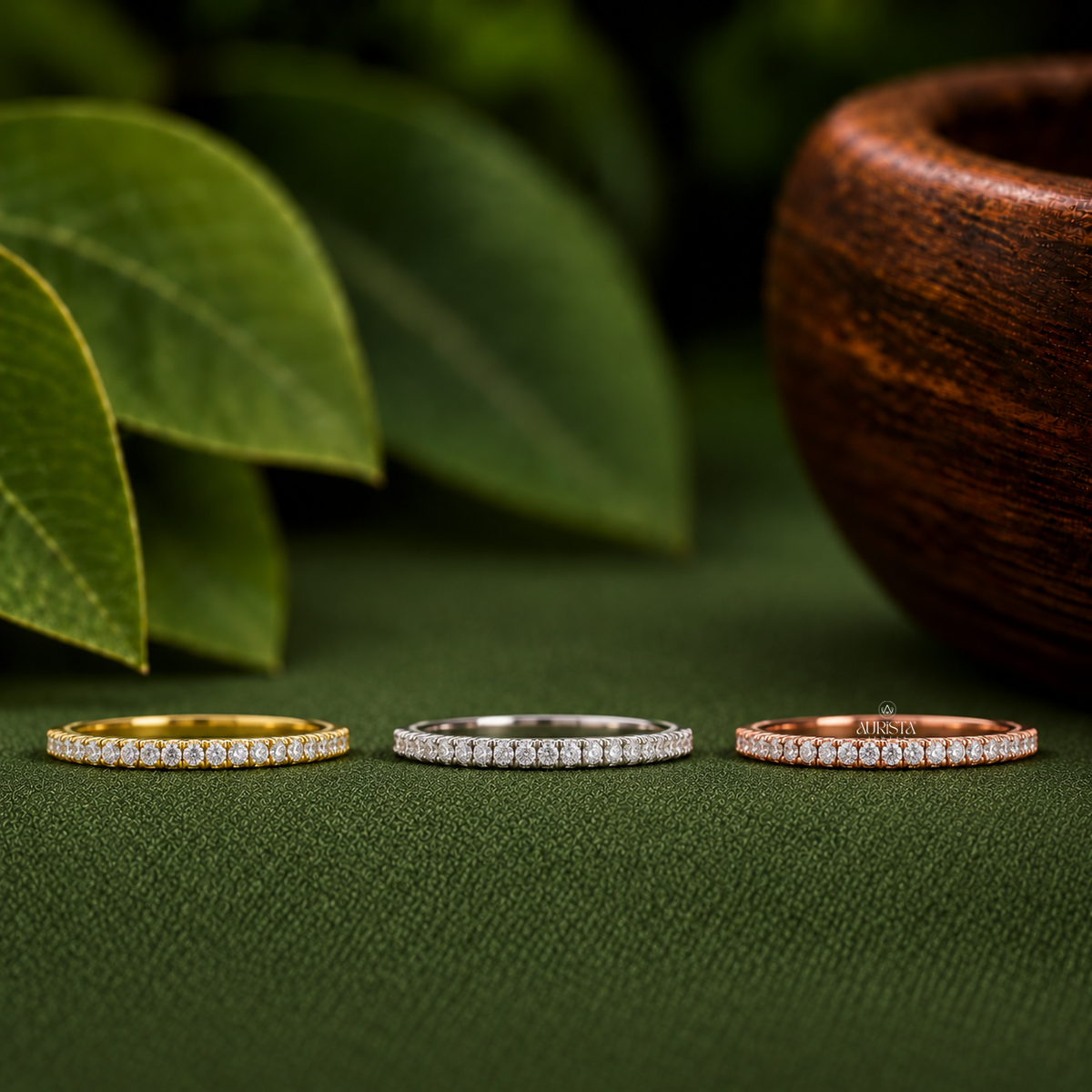 Round cut Lab Grown Diamond Eternity Band, Gold Stackable Ring, Wedding Ring