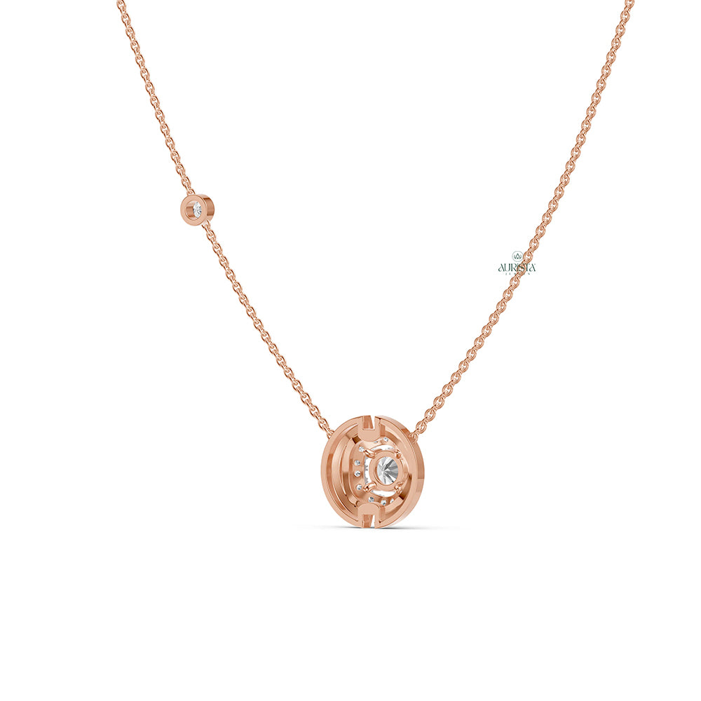 Pure Shine Round Brilliant Diamond Pendant in Rose Gold