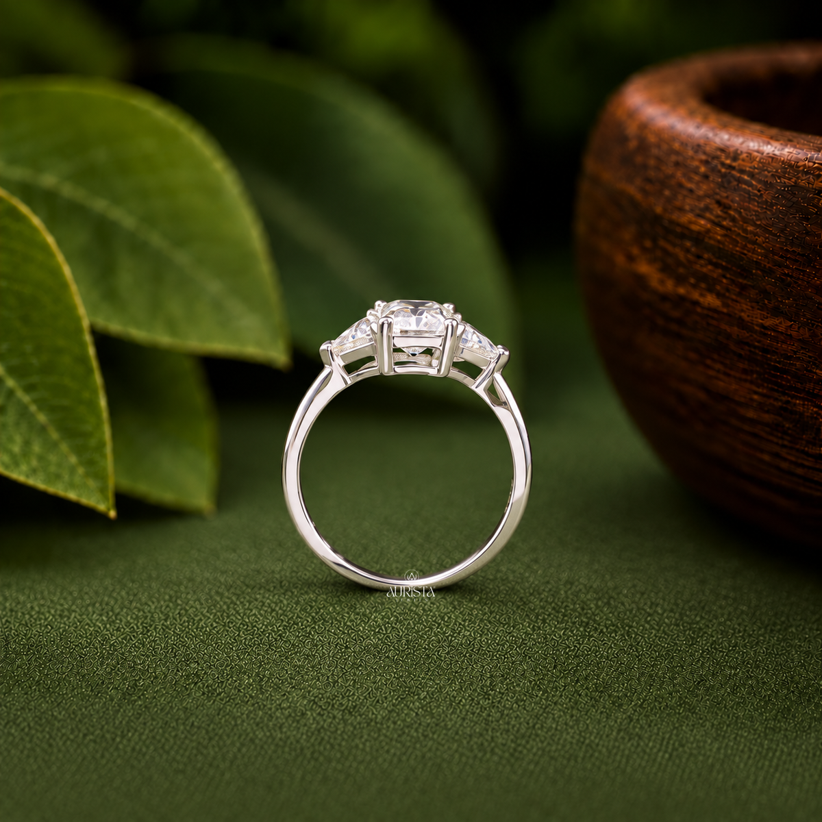 1.76 CT Radiant Cut Lab Grown Diamond Three Stone Engagement Ring 14k Gold