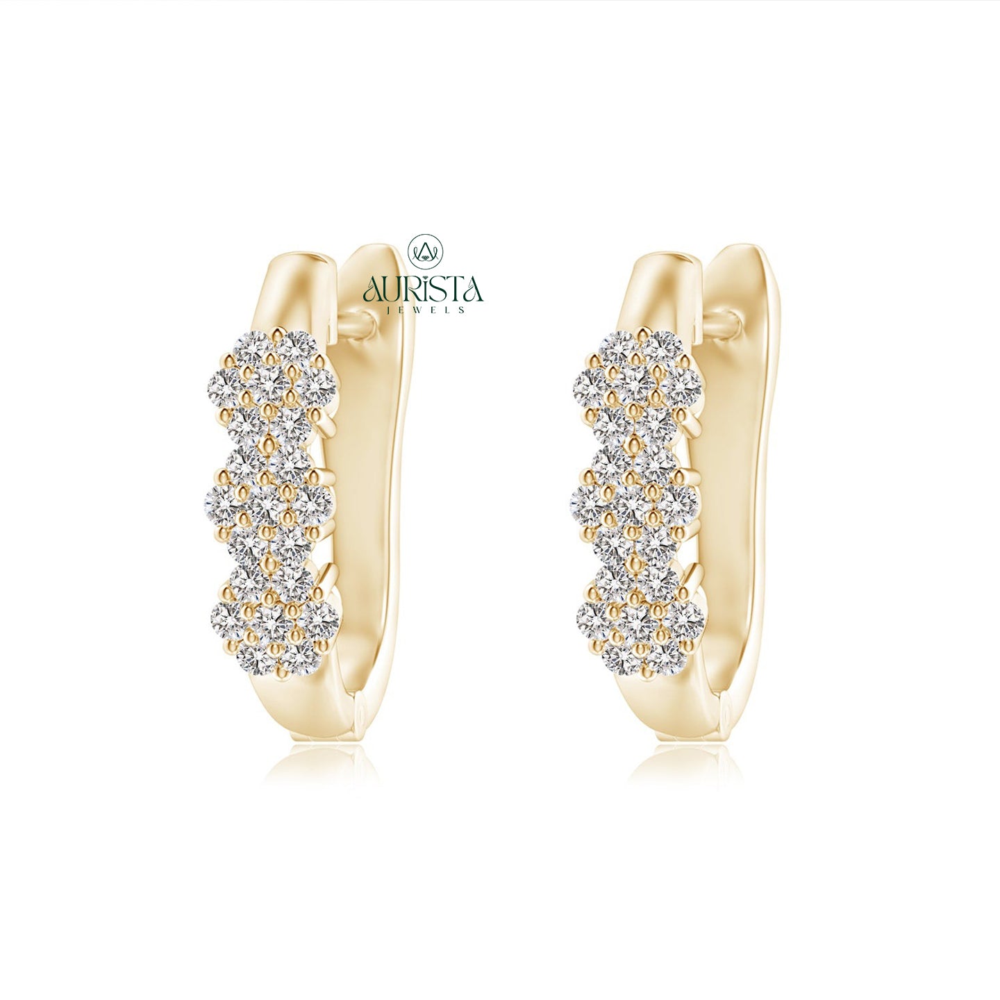 Graceful Earrings with Brilliant Diamond