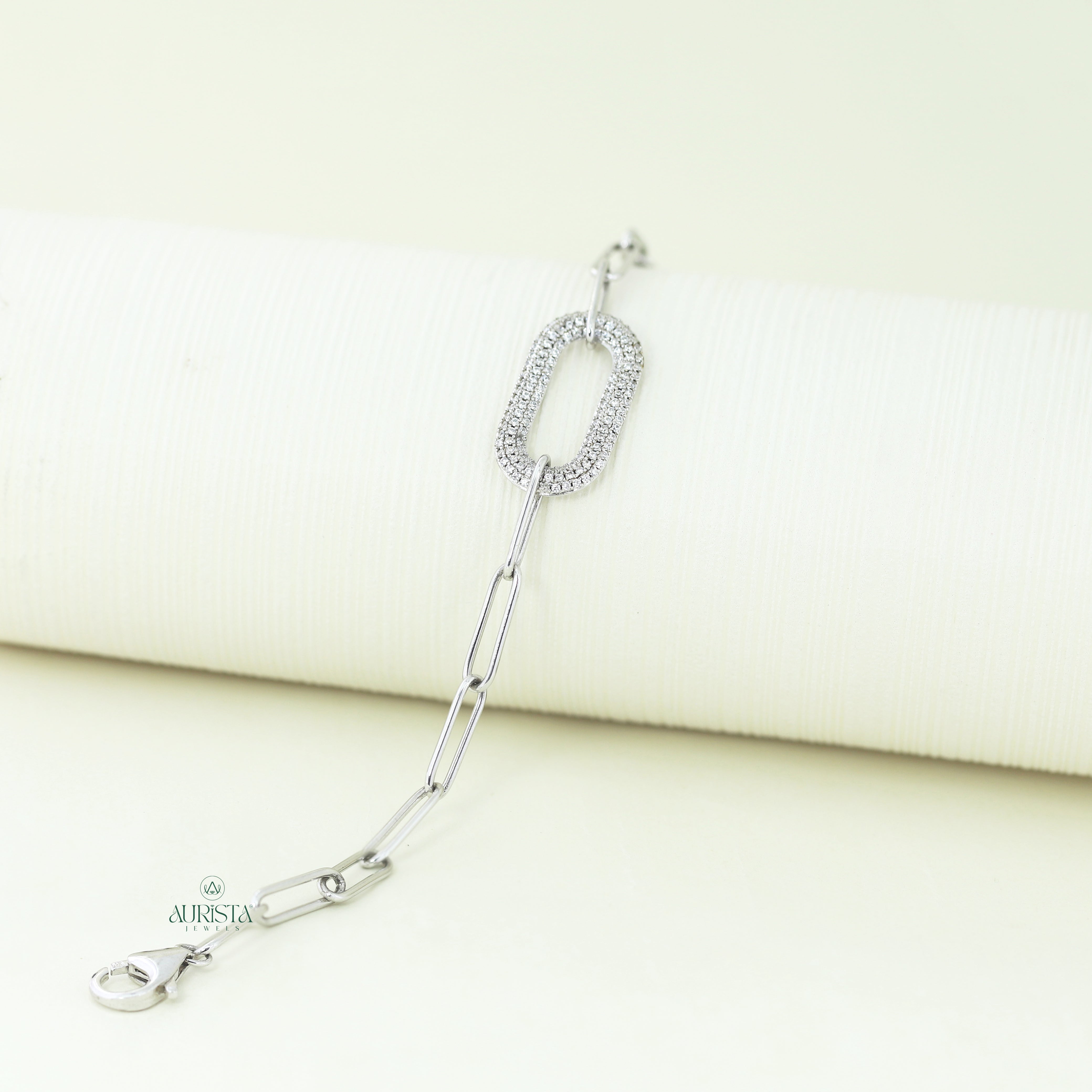 Sparkling Oval Pave Diamond Bracelet