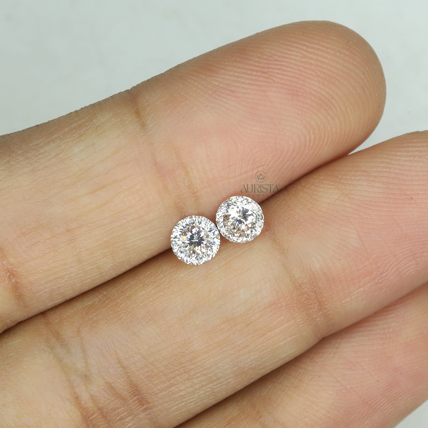 1.00 CT (2 Pcs) Round Portuguese Shape Lab Diamond for Jewelry