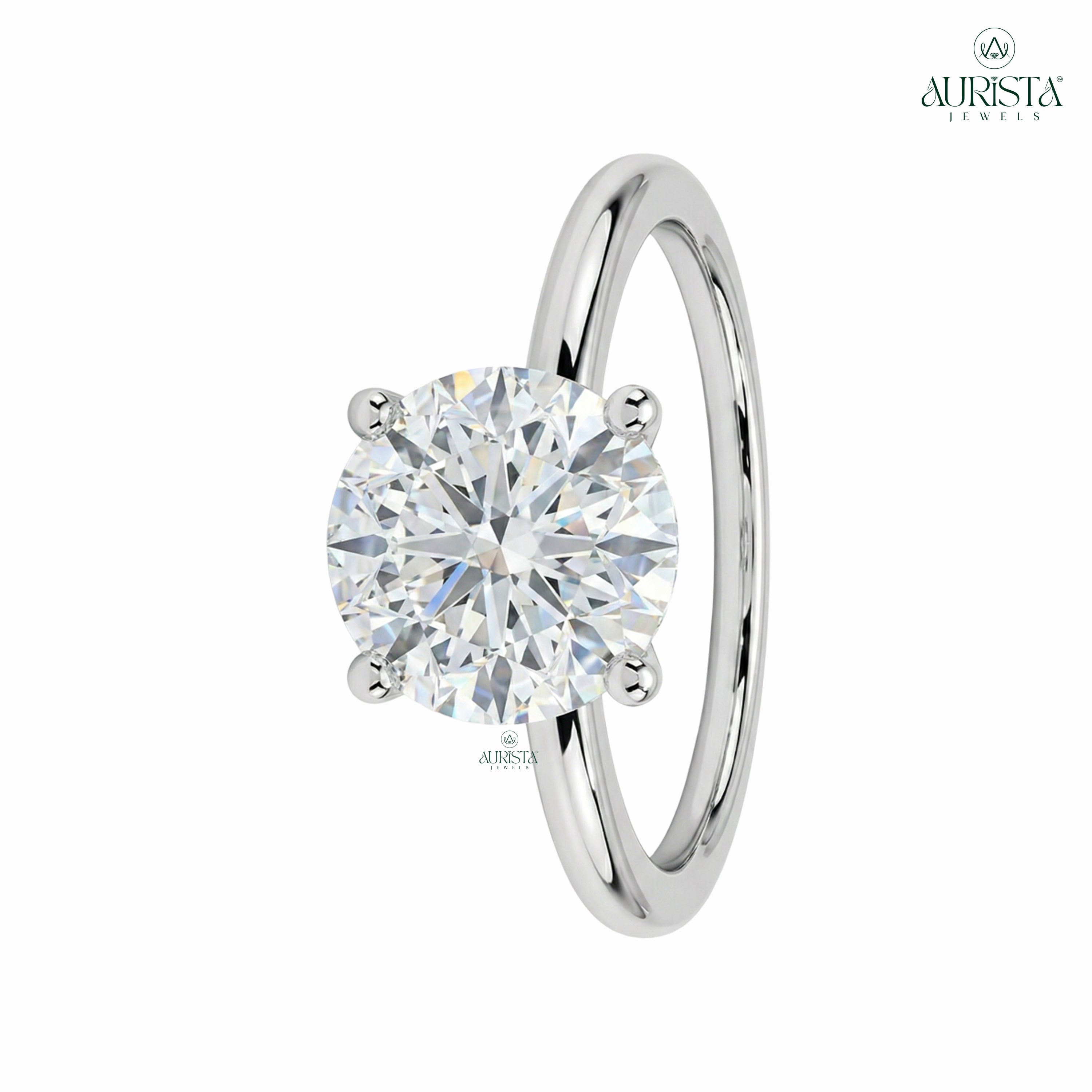 Eternal Touch – Gold Ring with Round Diamond