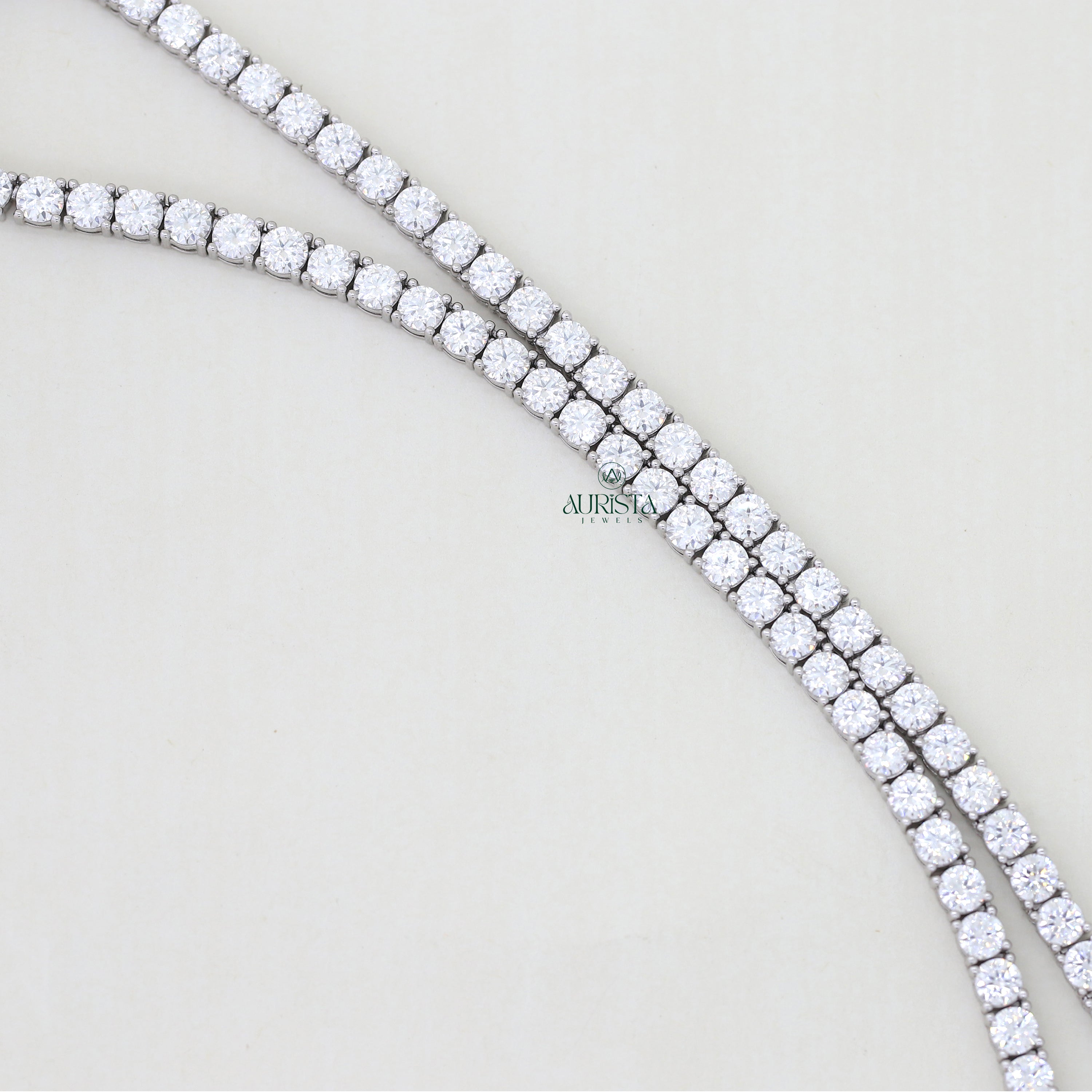 Whispers of Light – Moissanite Tennish Necklace with Round Diamonds