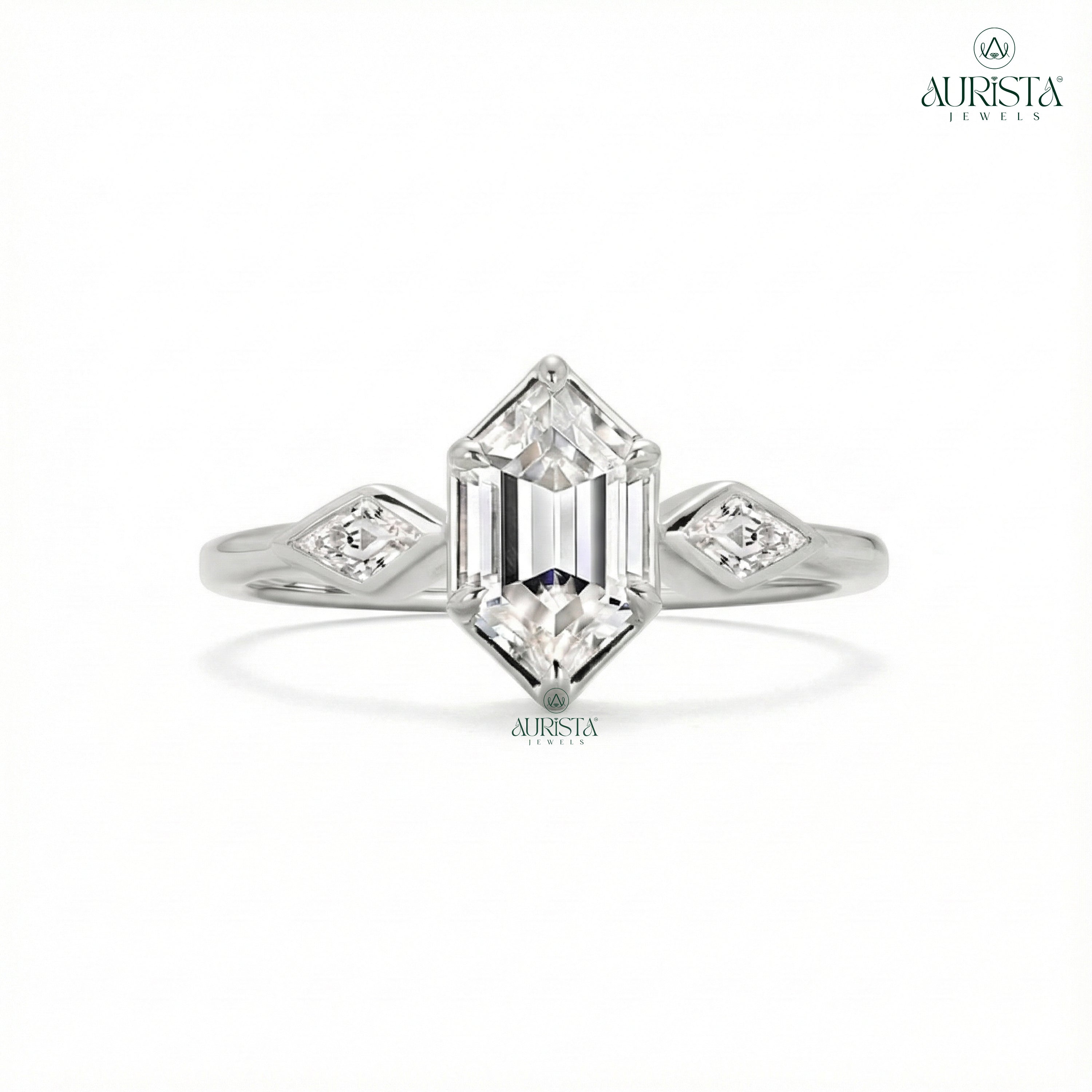 Promise Eternal – Rose Gold Ring with Hexagon Diamond